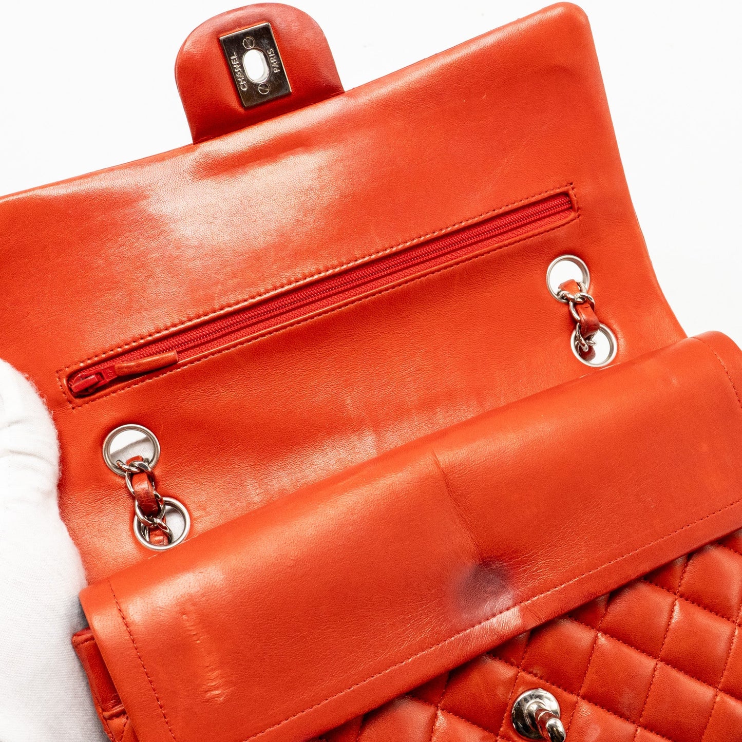 Chanel Medium Classic double flap bag lambskin red