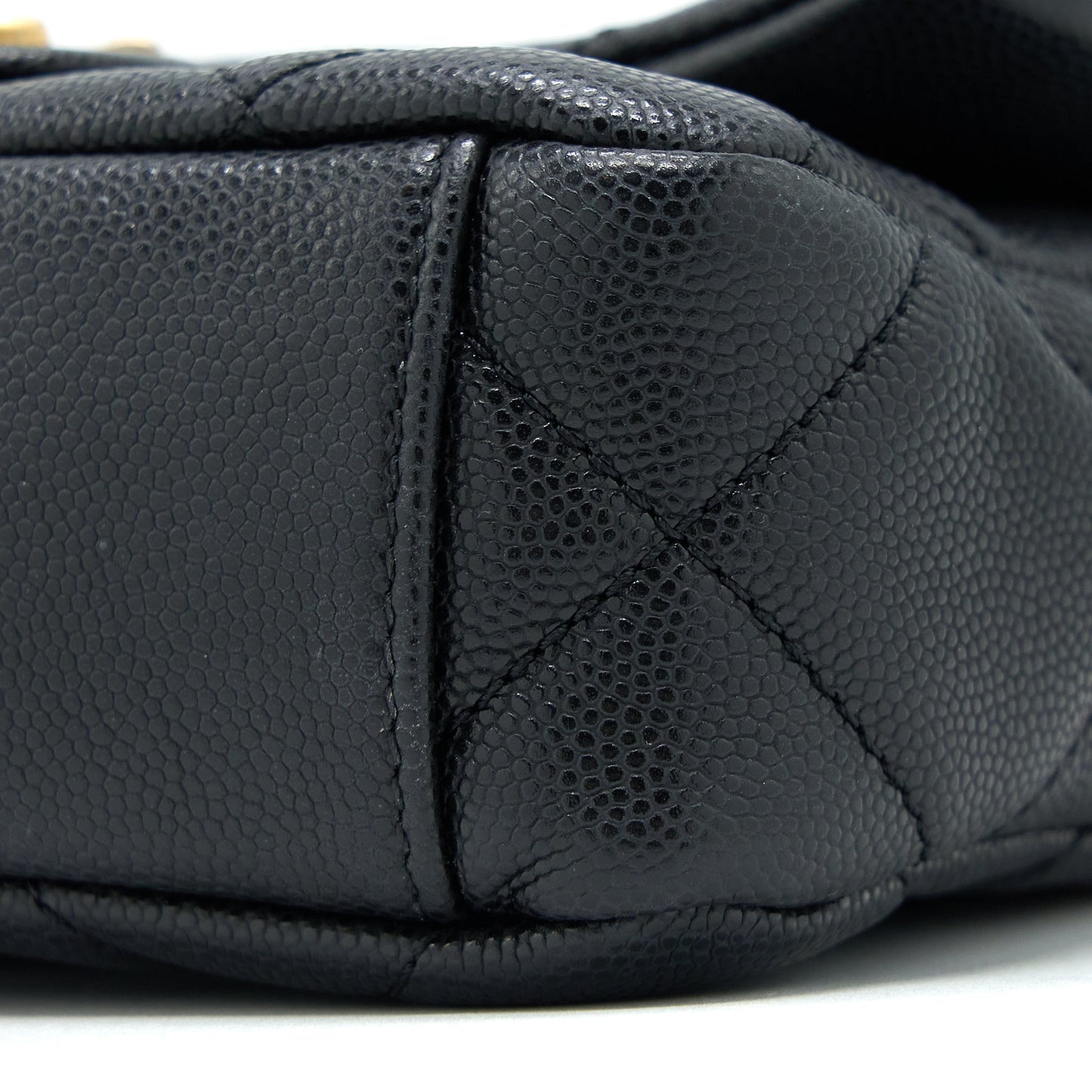 Chanel 22A Square Flap Bag Caviar Black  (Microchip)