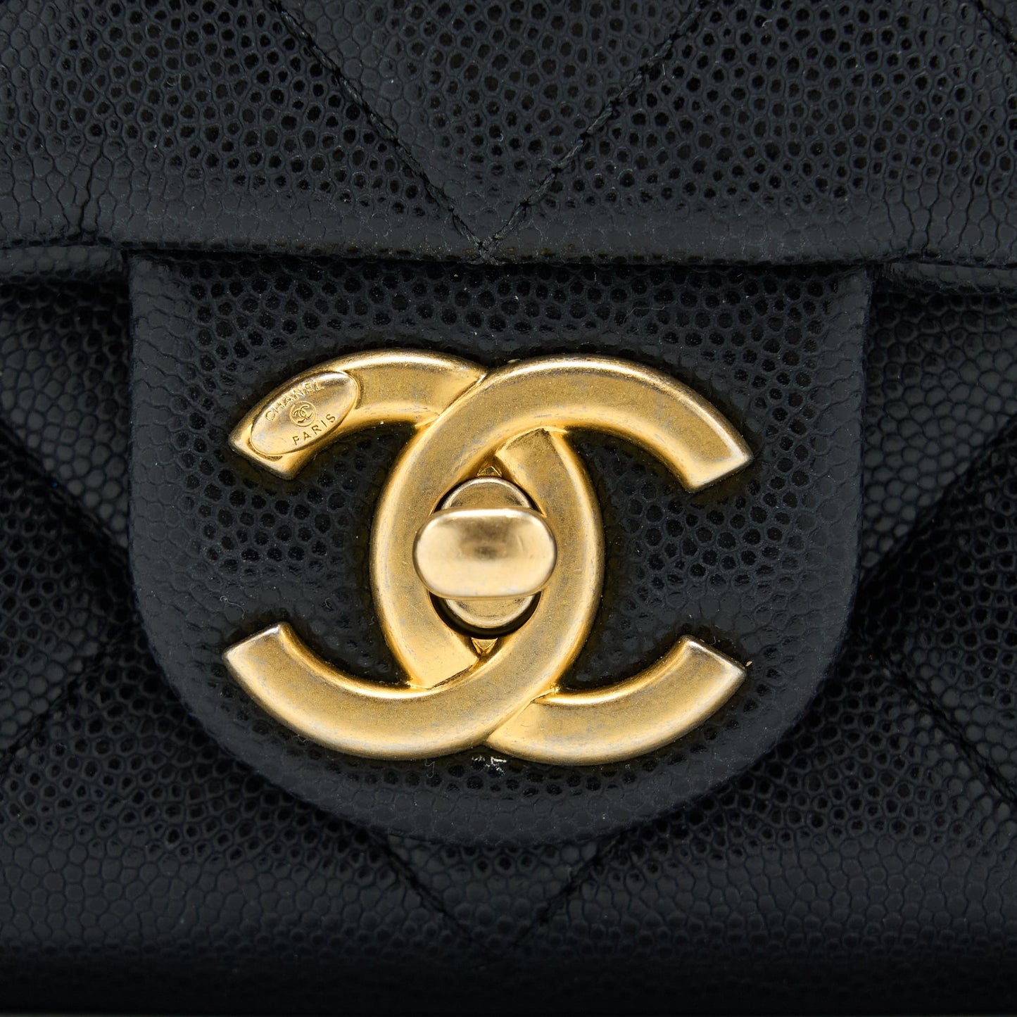 Chanel 22A Square Flap Bag Caviar Black  (Microchip)