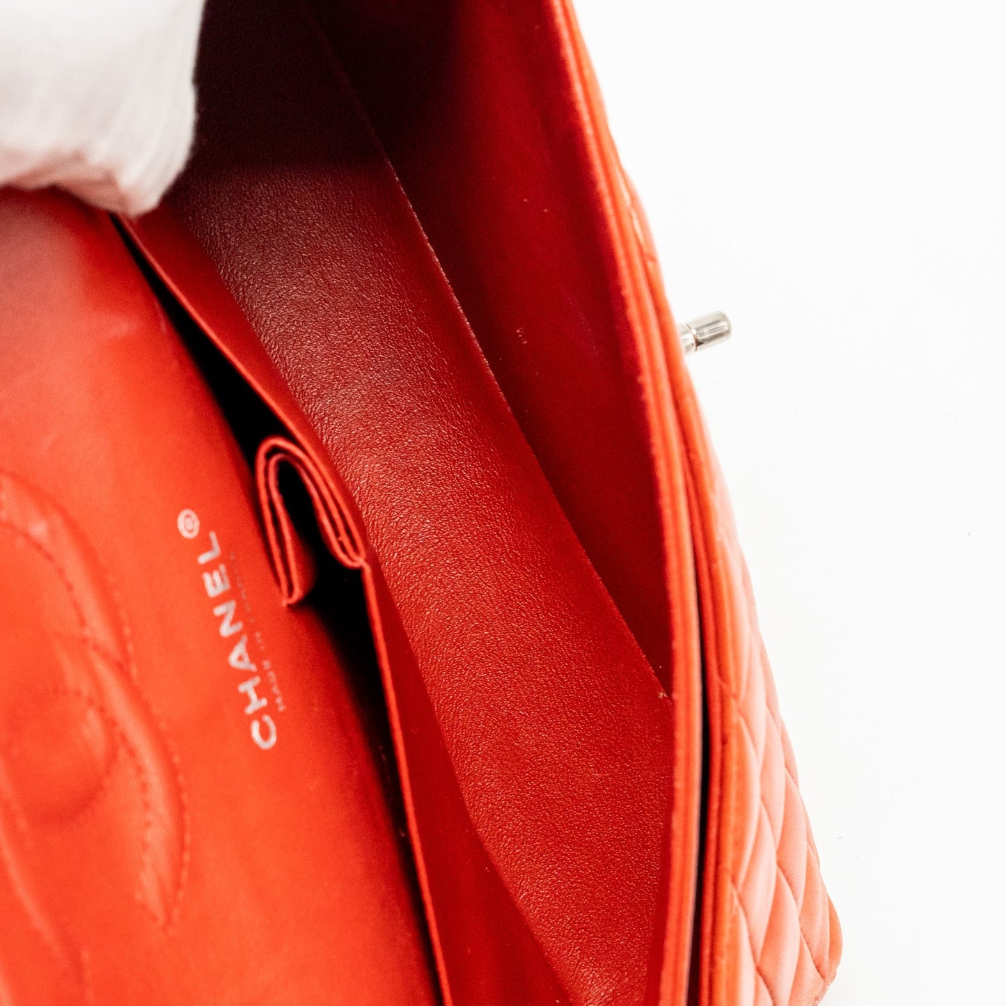 Chanel Medium Classic double flap bag lambskin red