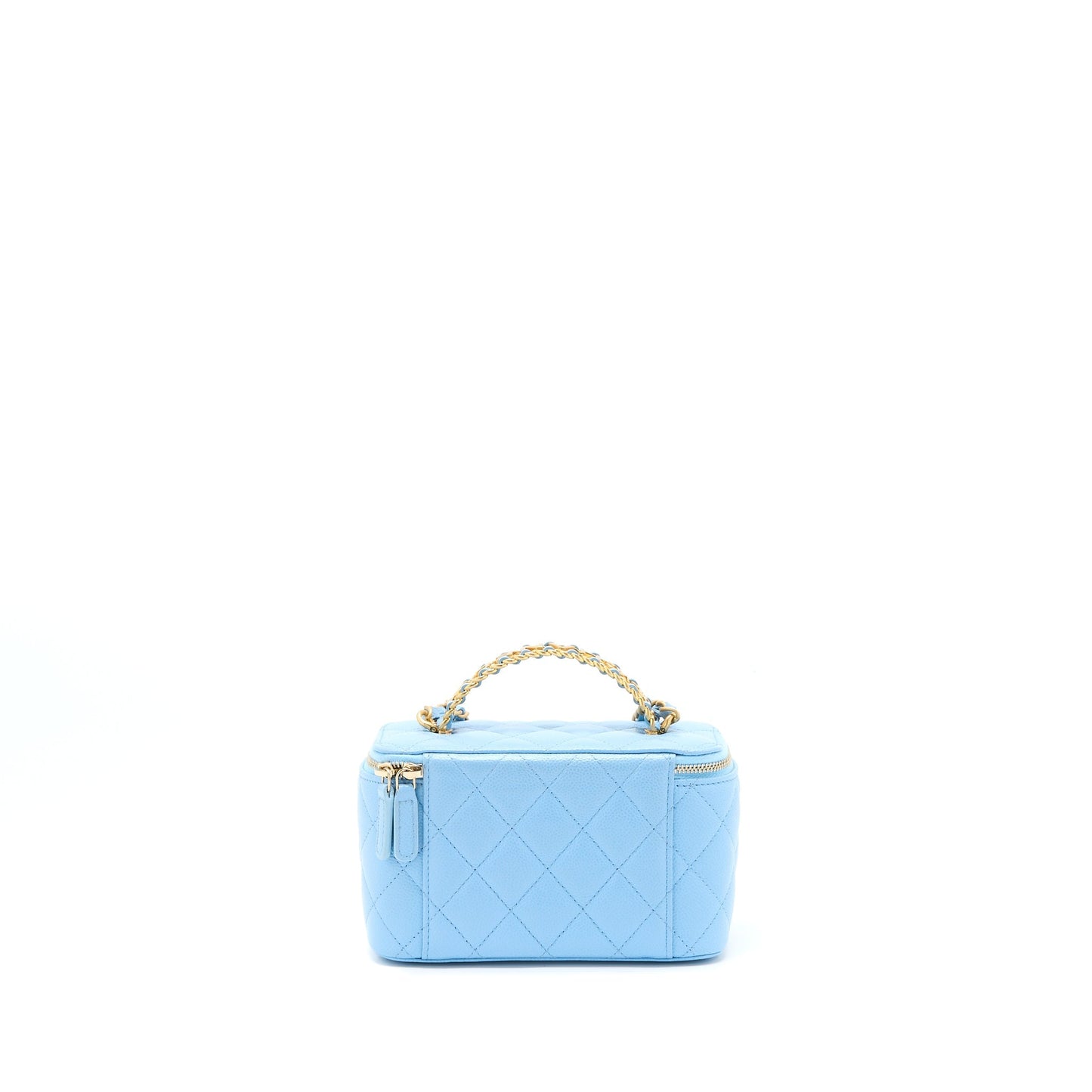 Chanel 22s Letter Top Handle Long Vanity Caviar Blue