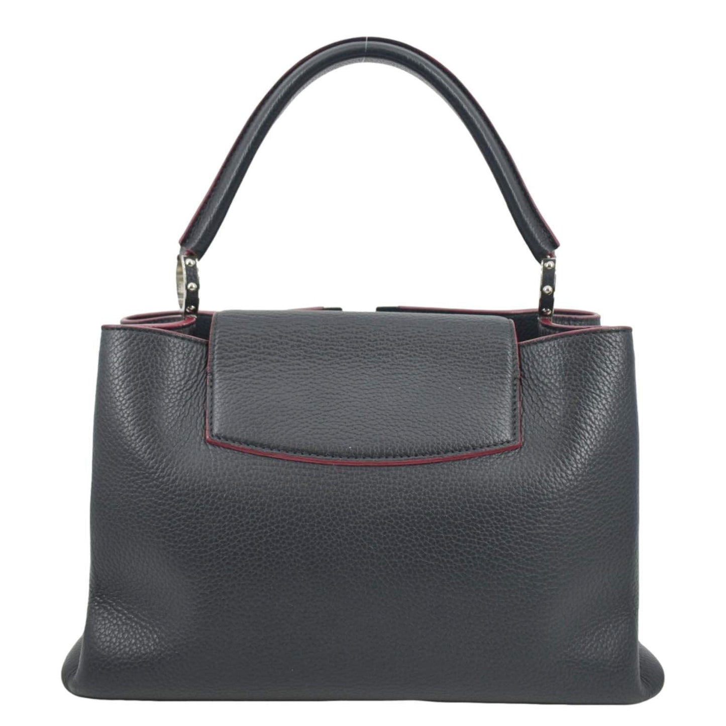 LOUIS VUITTON Capucines Taurillon Leather Satchel Bag Black