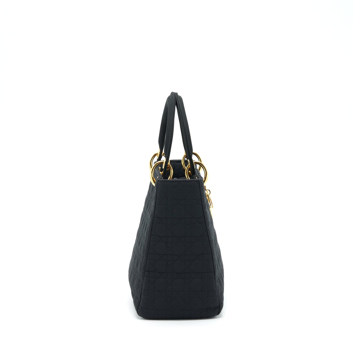 Dior Vintage Medium Lady Dior Fabric Black