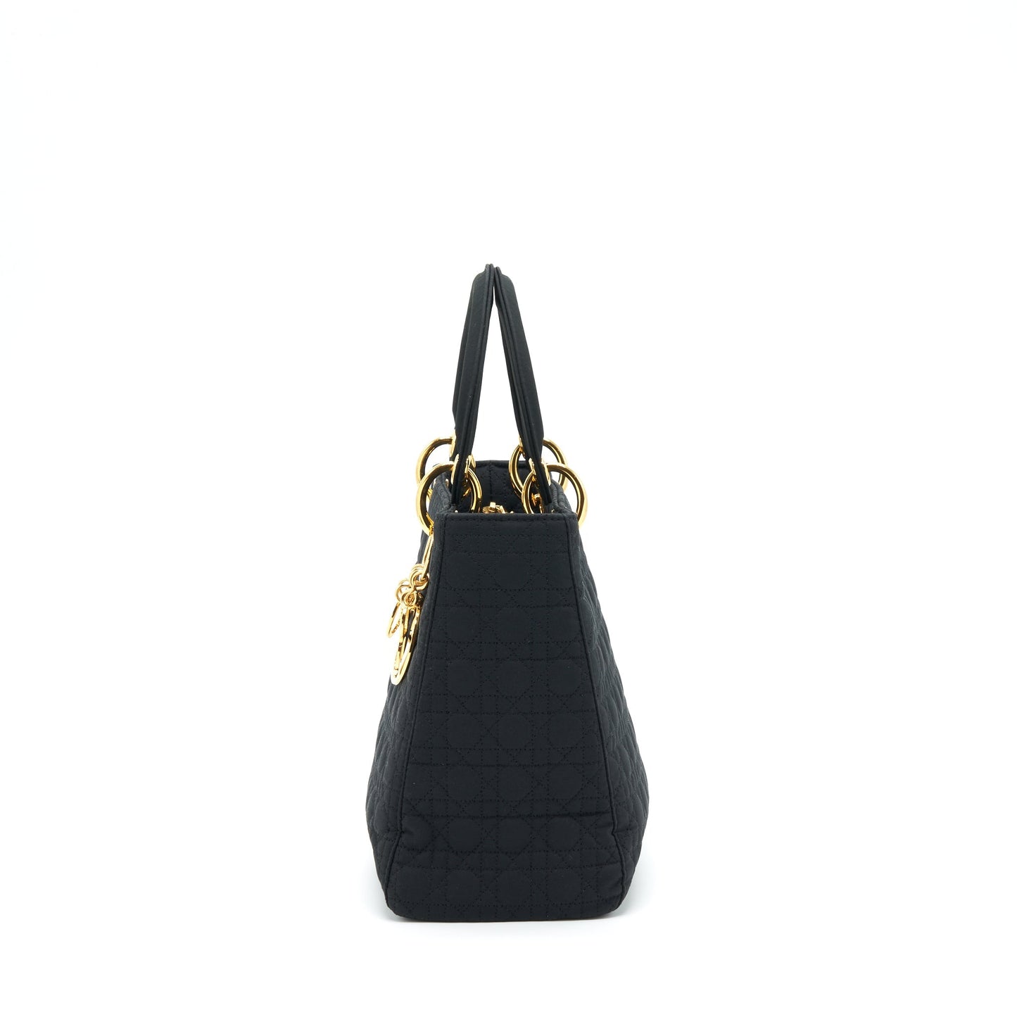 Dior Vintage Medium Lady Dior Fabric Black