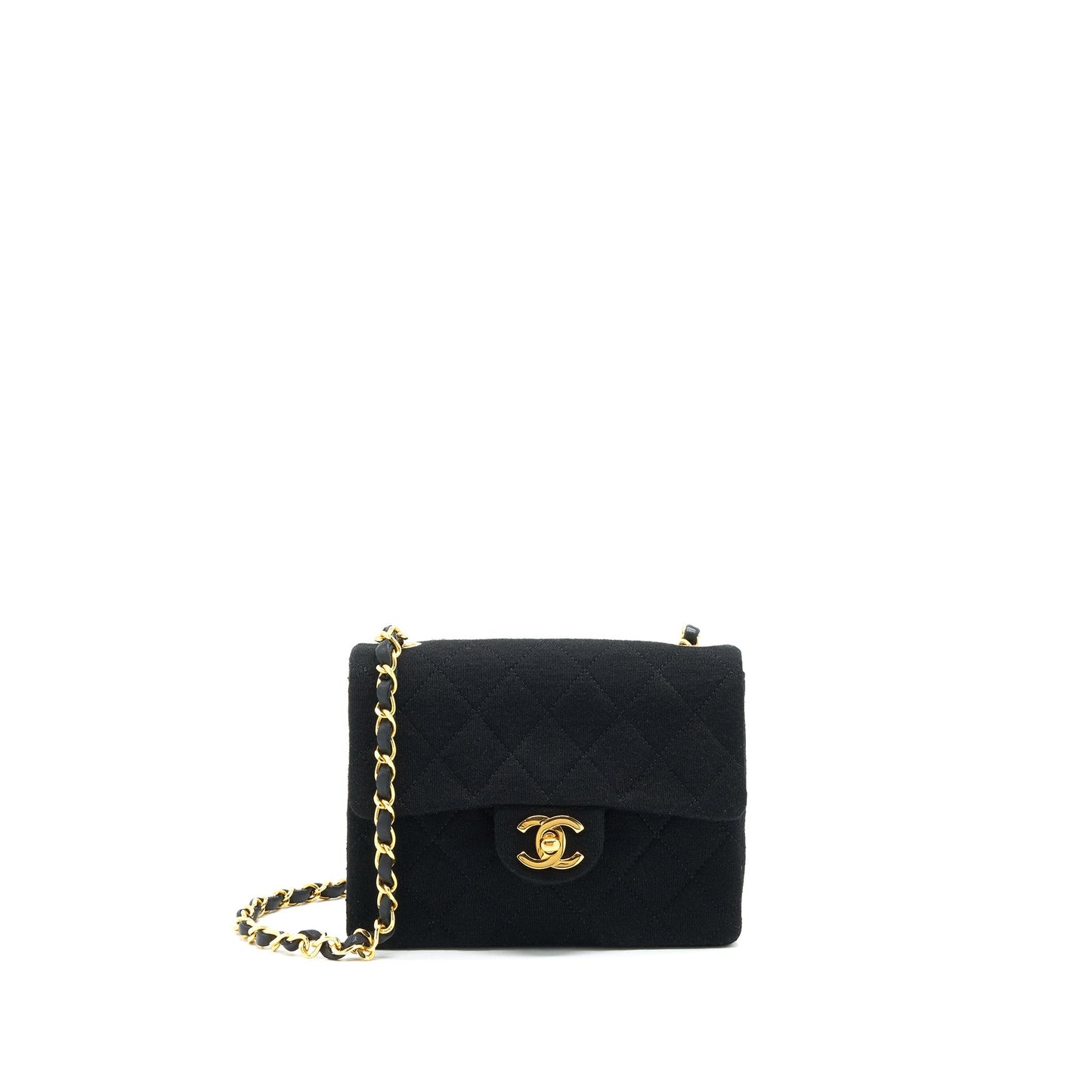 Chanel  Fabric Mini Square Flap Bag Black