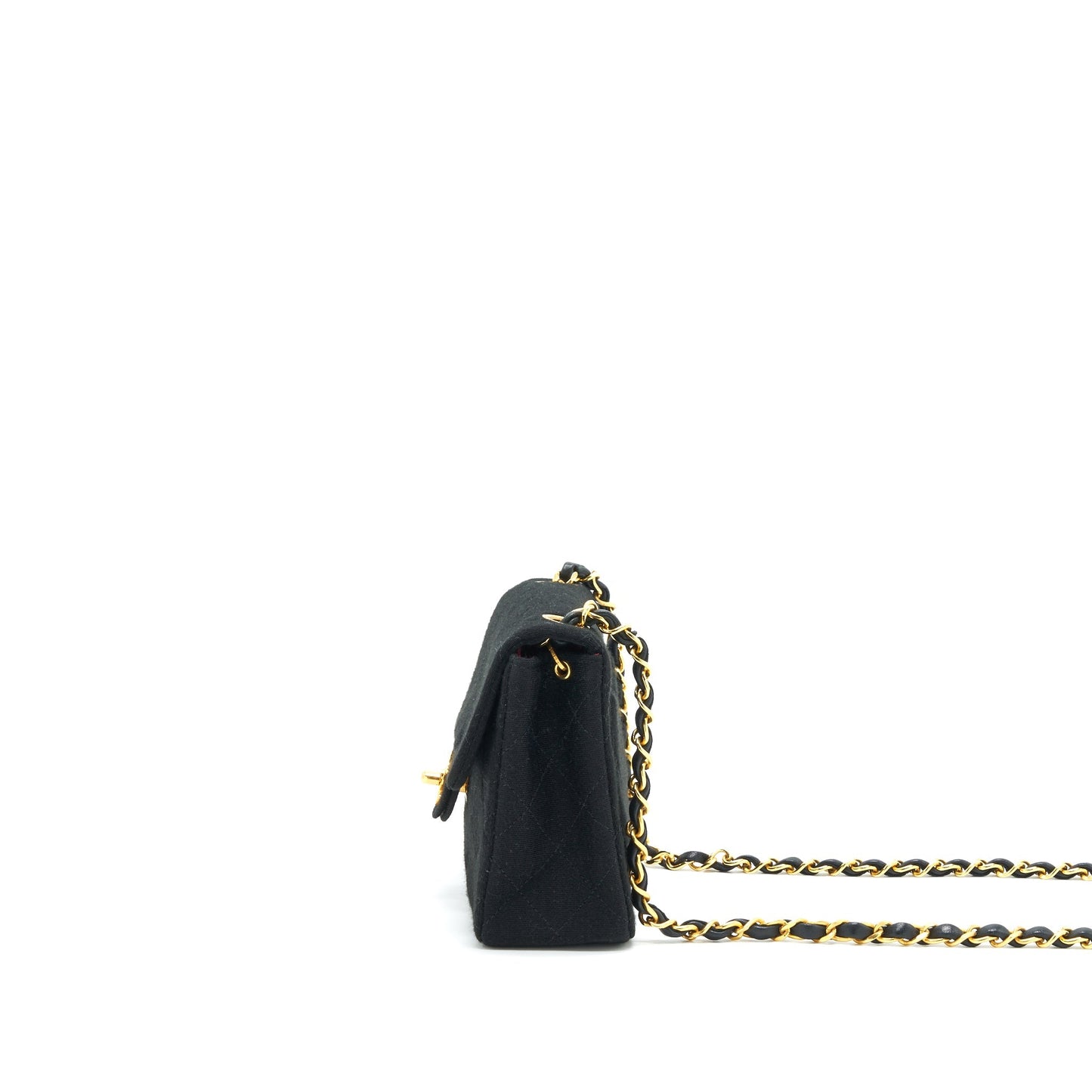Chanel  Fabric Mini Square Flap Bag Black