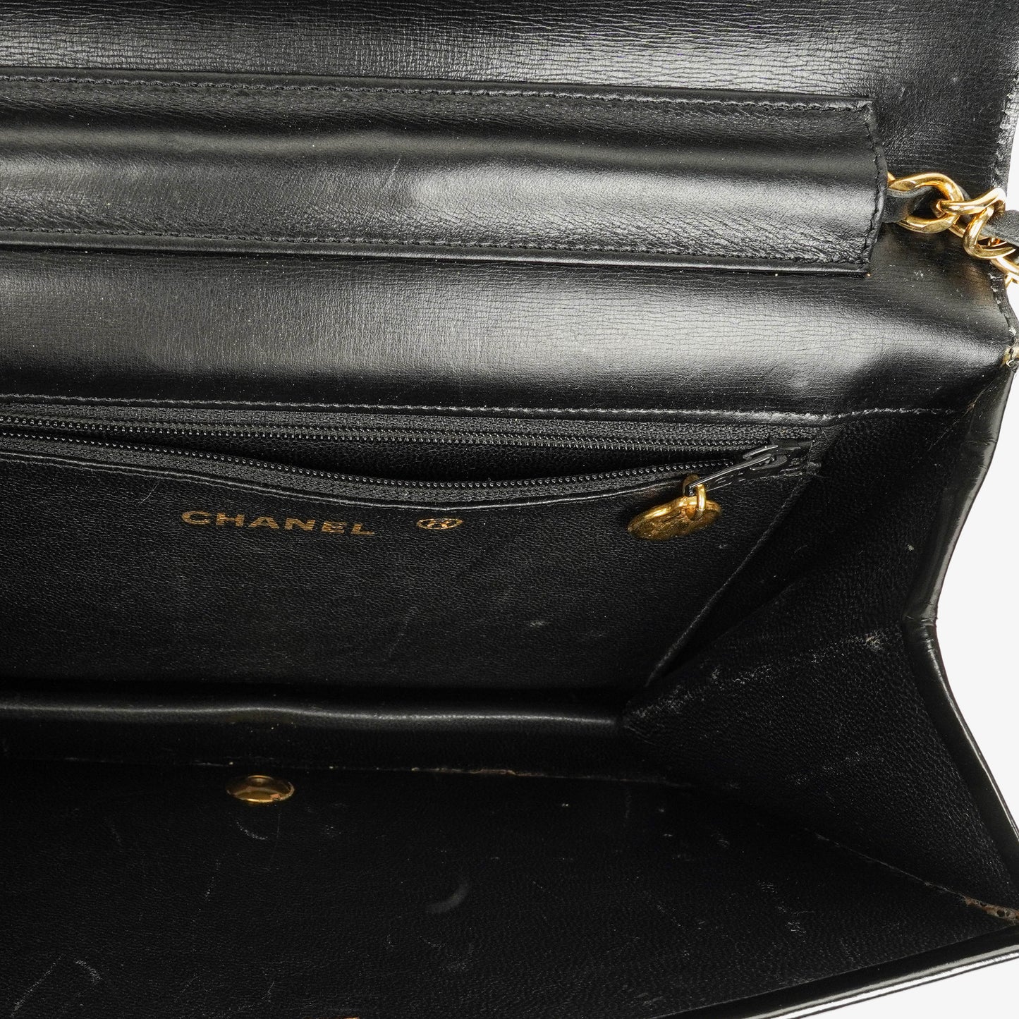 Chanel Patent Chevron Quilted Single Flap Bag