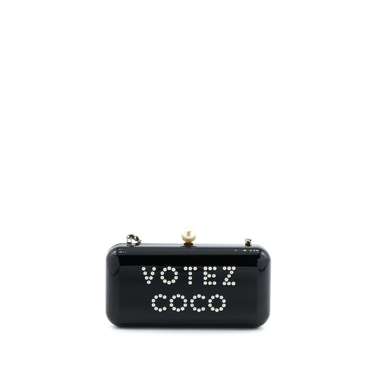 Chanel Votez Coco Evening Clutch with Chain Black L