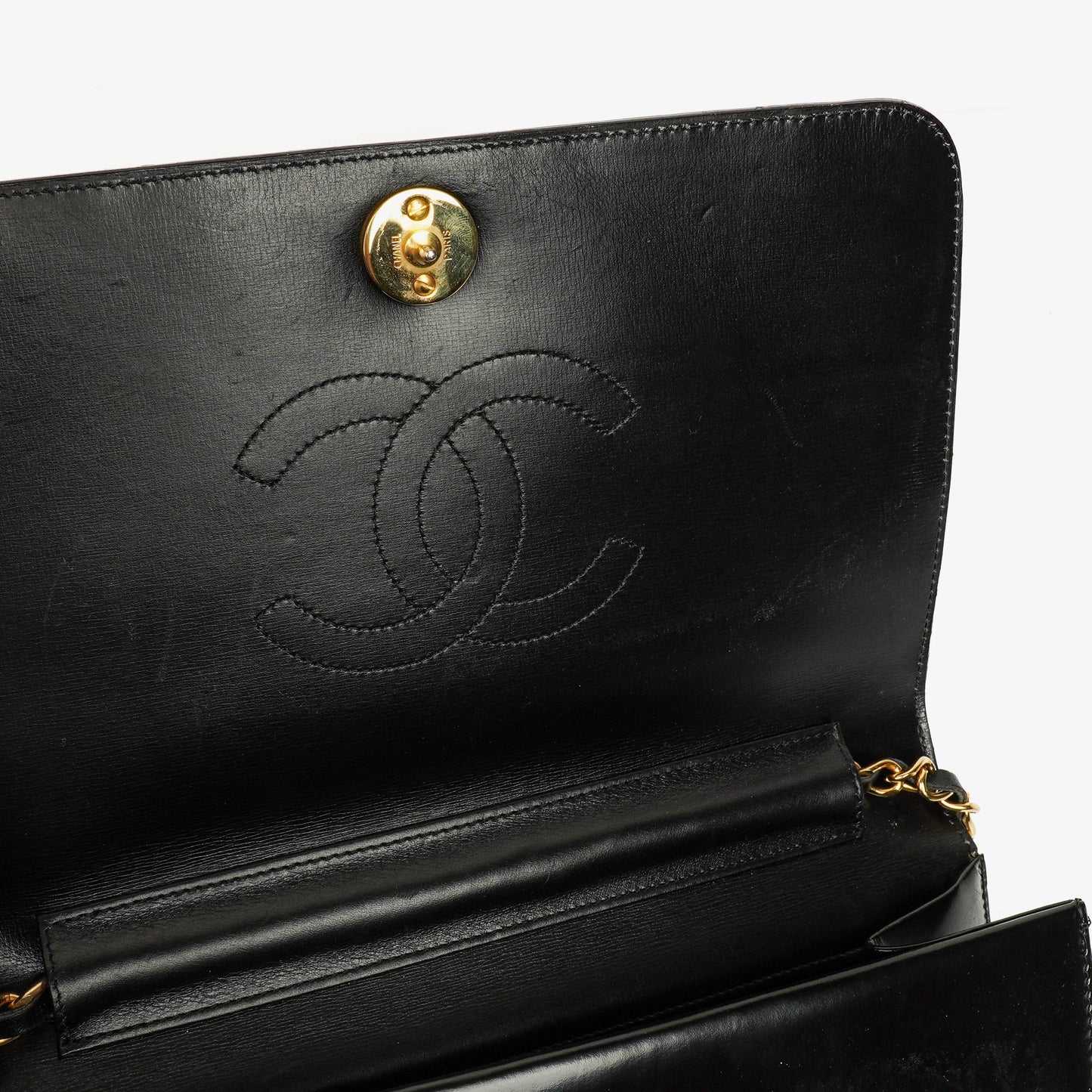 Chanel Patent Chevron Quilted Single Flap Bag