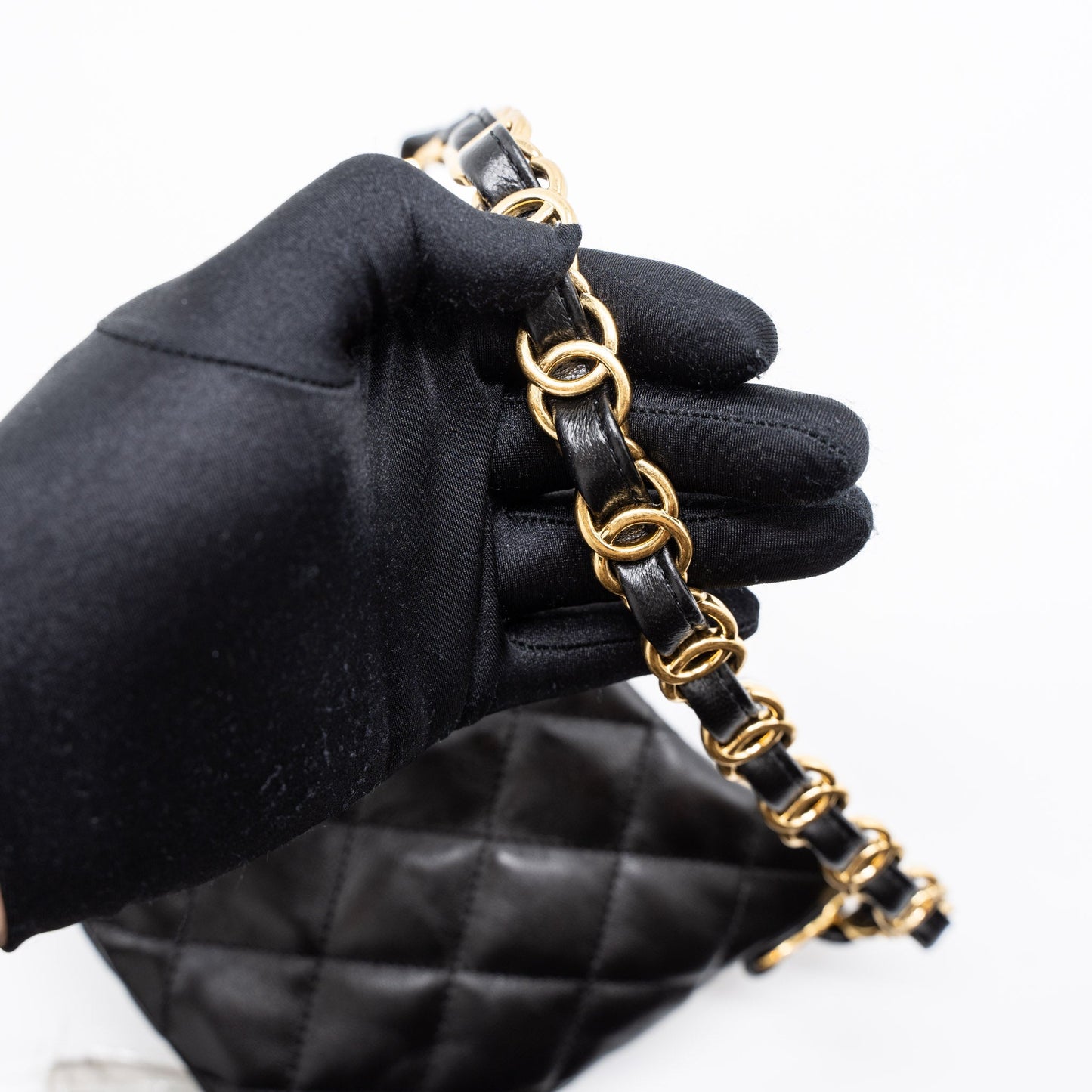 Chanel 22k Hobo Shoulder Bag Lambskin Black  (Microchip)