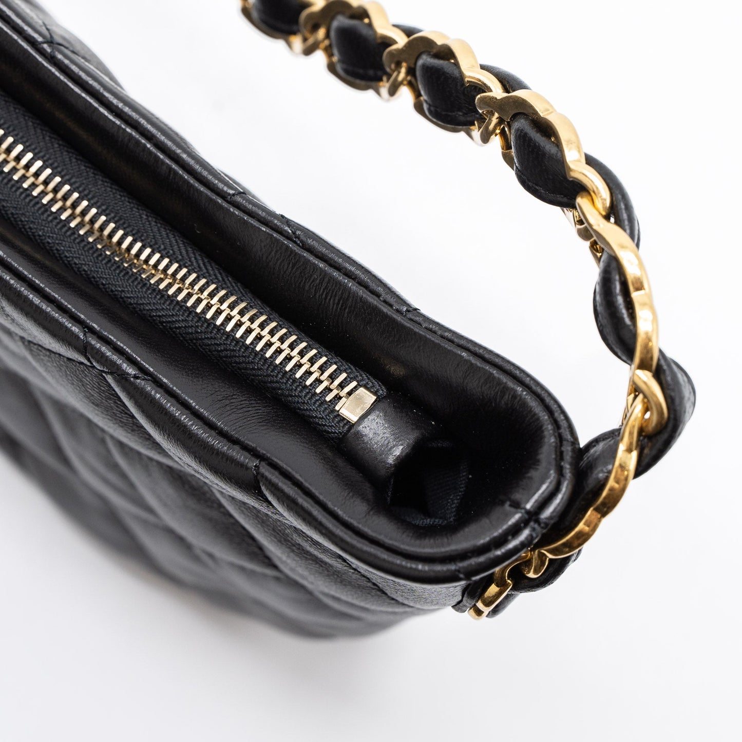 Chanel 22k Hobo Shoulder Bag Lambskin Black  (Microchip)