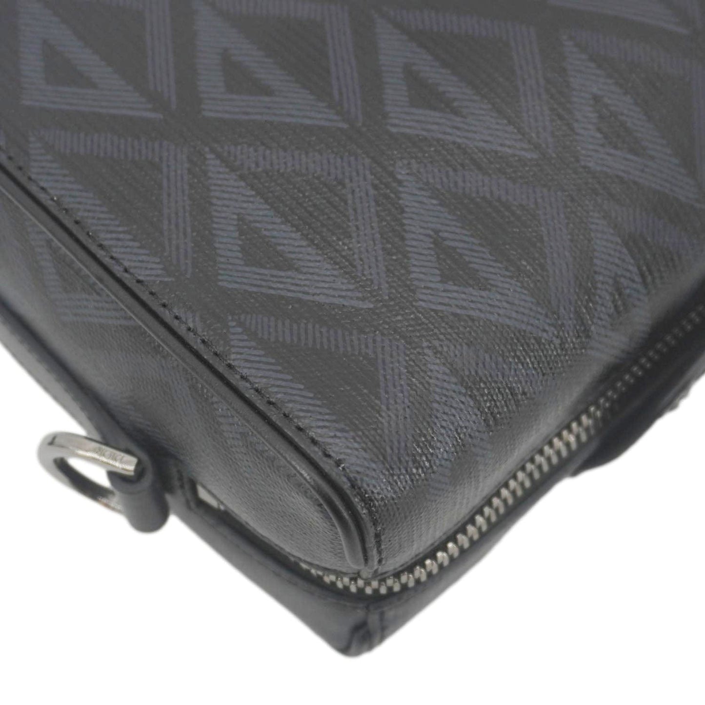 CHRISTIAN DIOR Lingot 22 CD Diamond Canvas Messenger Bag Black