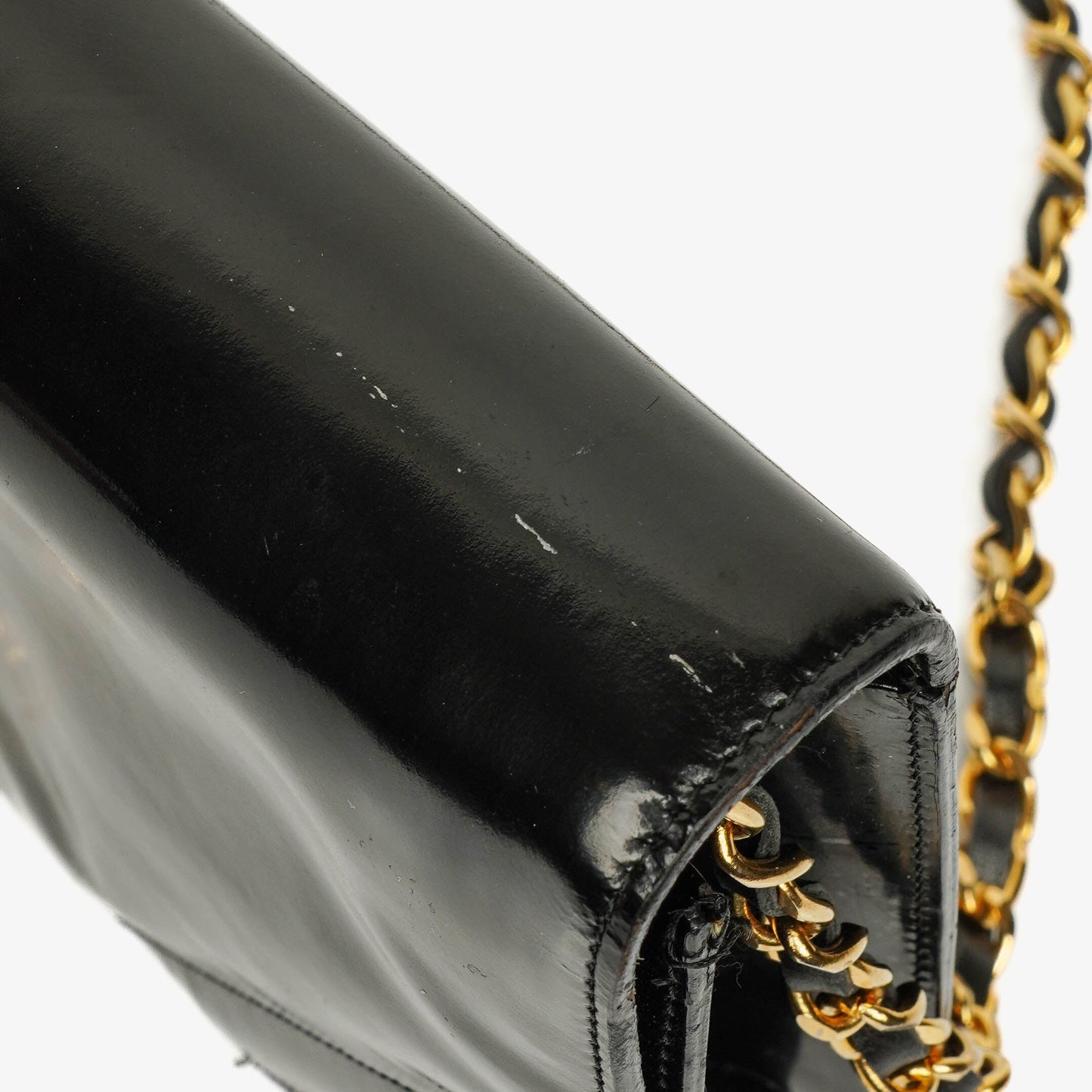 Chanel Patent Chevron Quilted Single Flap Bag