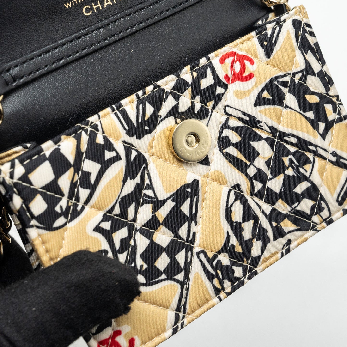 Chanel Mini Clutch With Chain Fabric Multicolour L (Microchip)