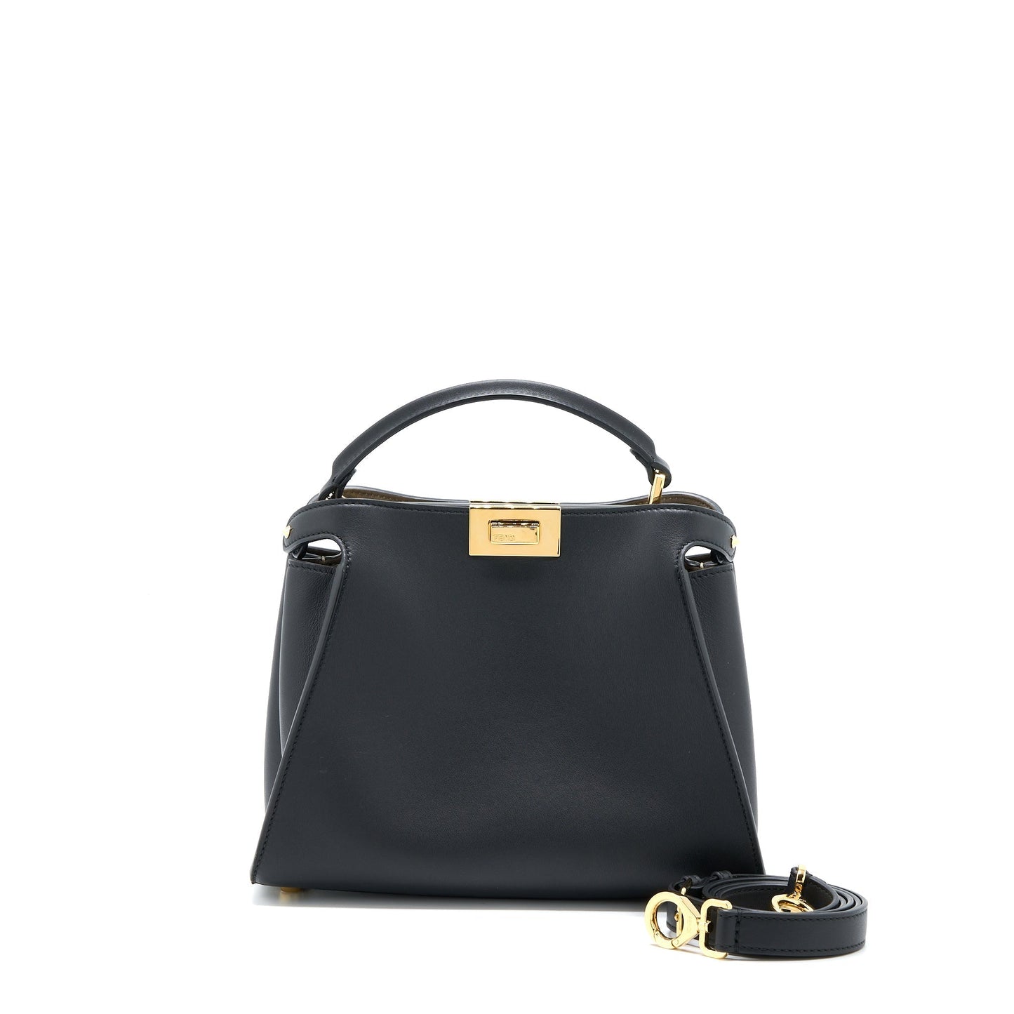 Fendi Small Peekaboo Iconic Purse Calfskin Black