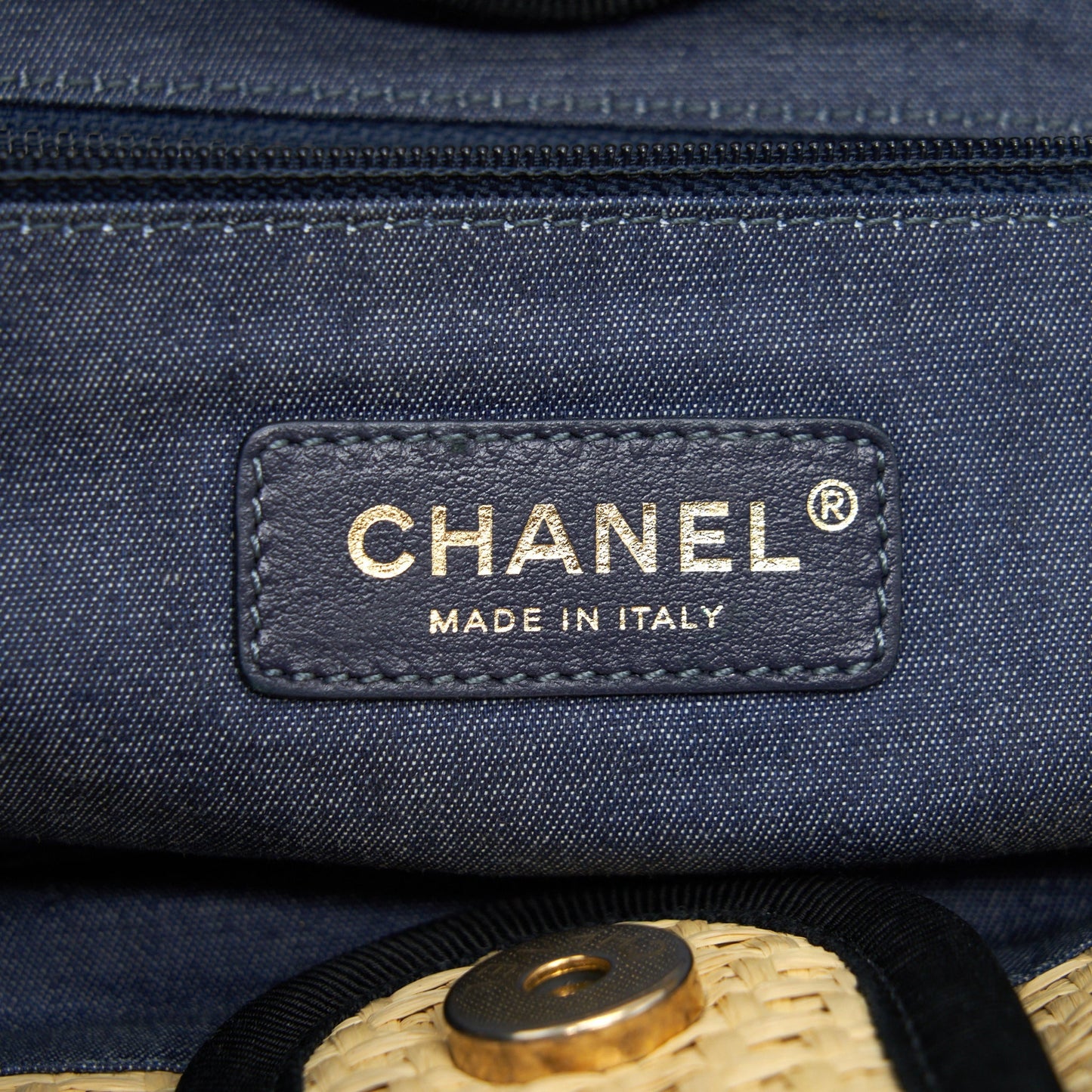 Chanel Gold Raffia Deauville Tote Bag