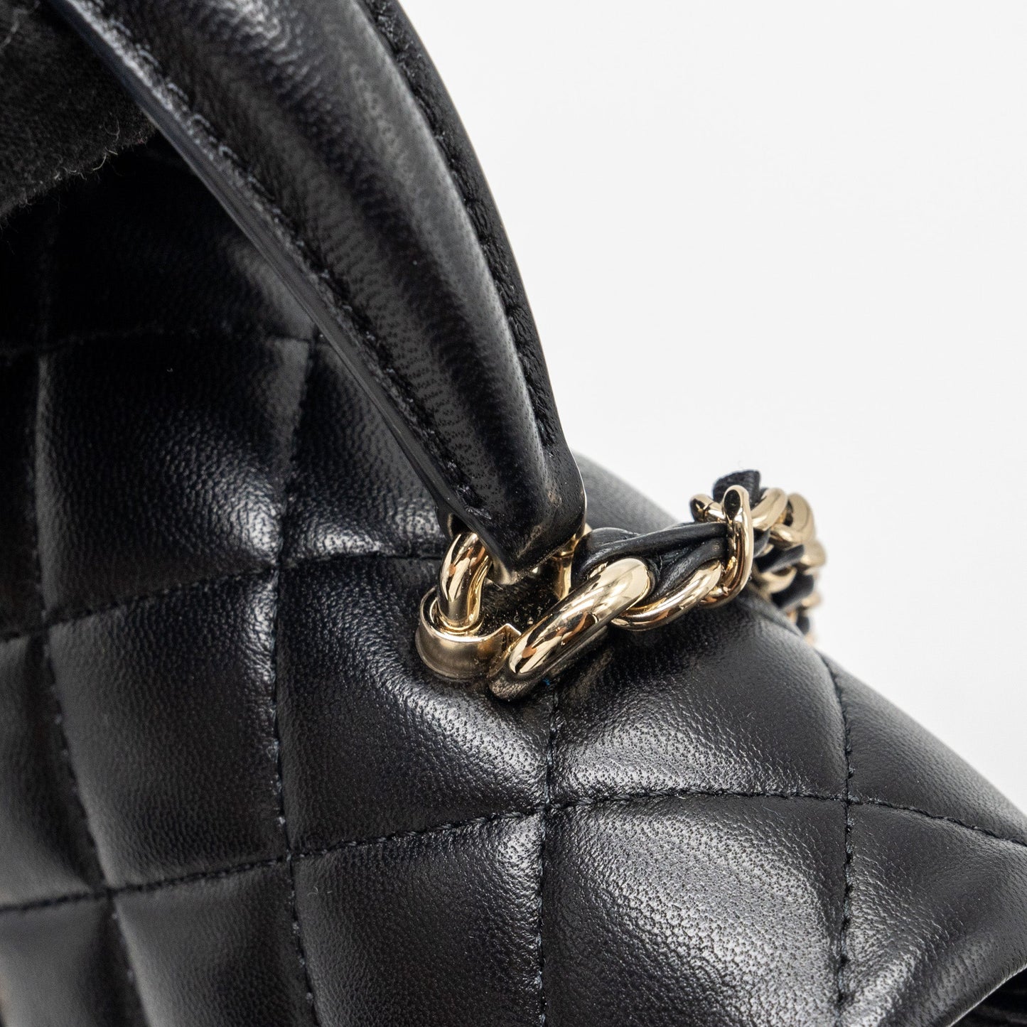 Chanel Top Handle Mini Rectangular Lambskin Black L(Microchip)