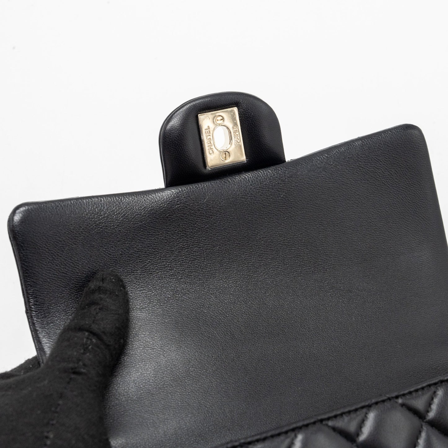 Chanel Top Handle Mini Rectangular Lambskin Black L(Microchip)