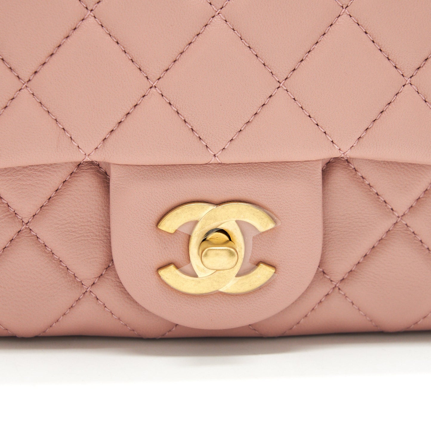Chanel 21B Light Pink Pearl Crush Mini Square Flap Bag