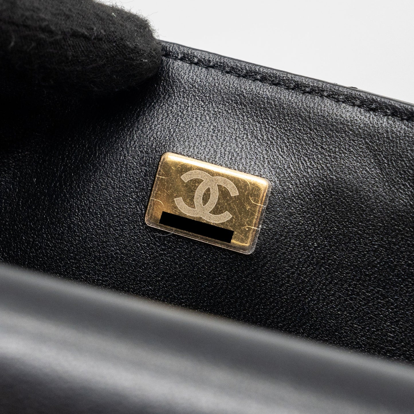 Chanel Top Handle Mini Rectangular Lambskin Black L(Microchip)