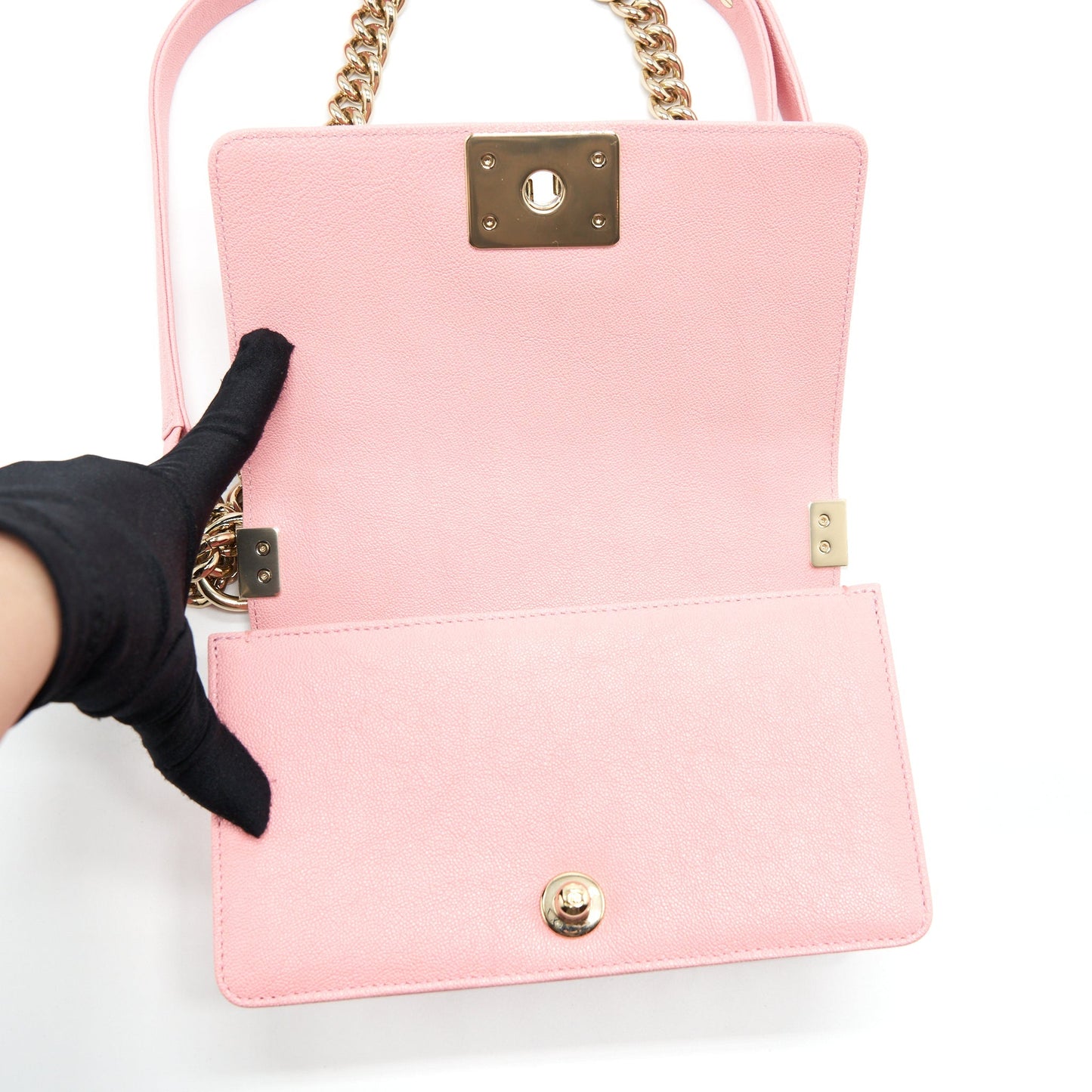 Chanel Small Boy Caviar Light Pink L