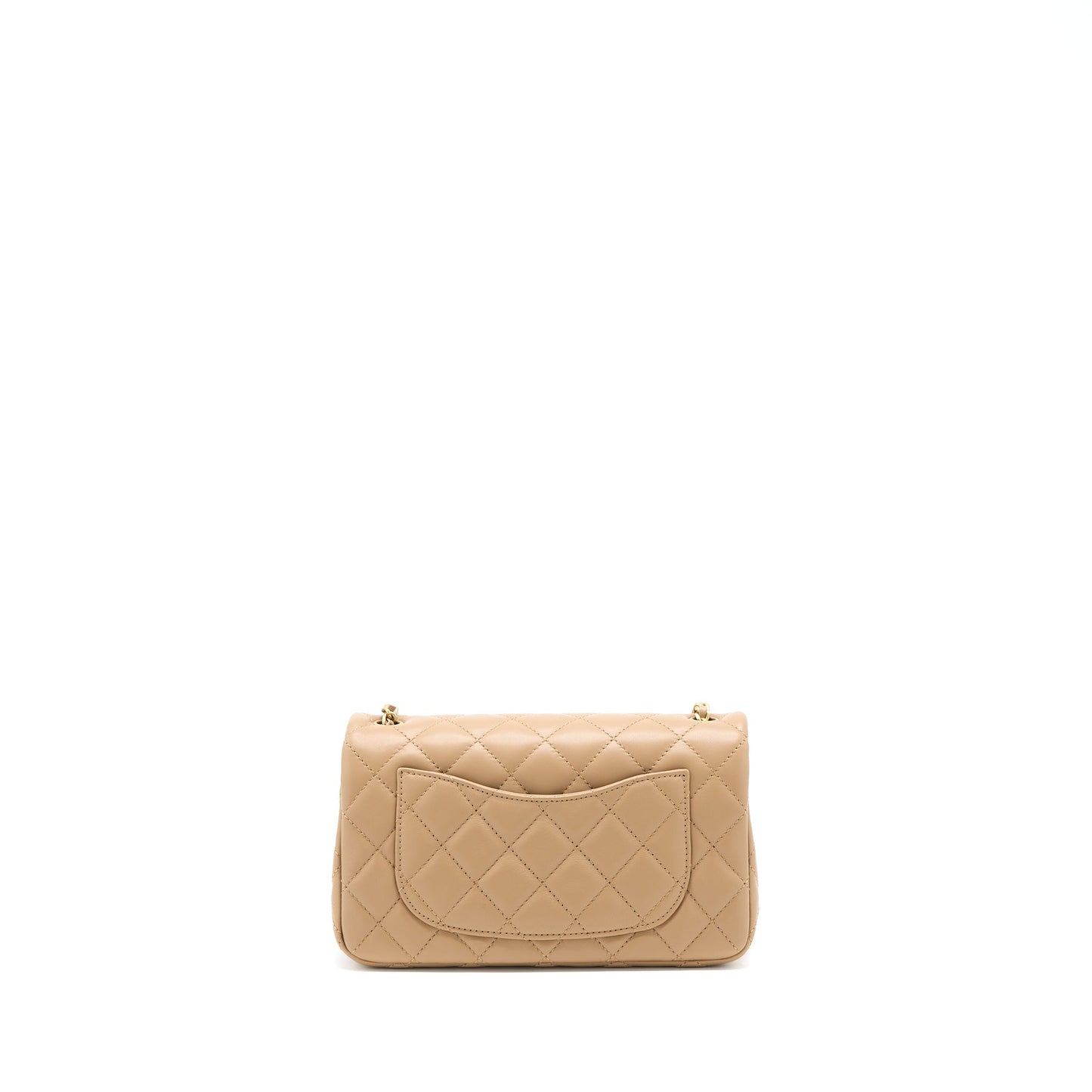 Chanel 22S Pearl Crushed Mini Rectangular Lambskin Dark Beige (Microchip)