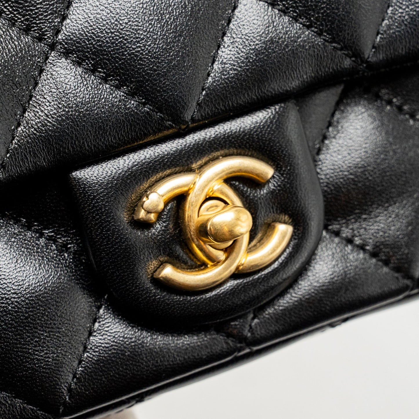 Chanel 25C Coco Love Adjustable Chain Shiny Lambskin Black  (Microchip)