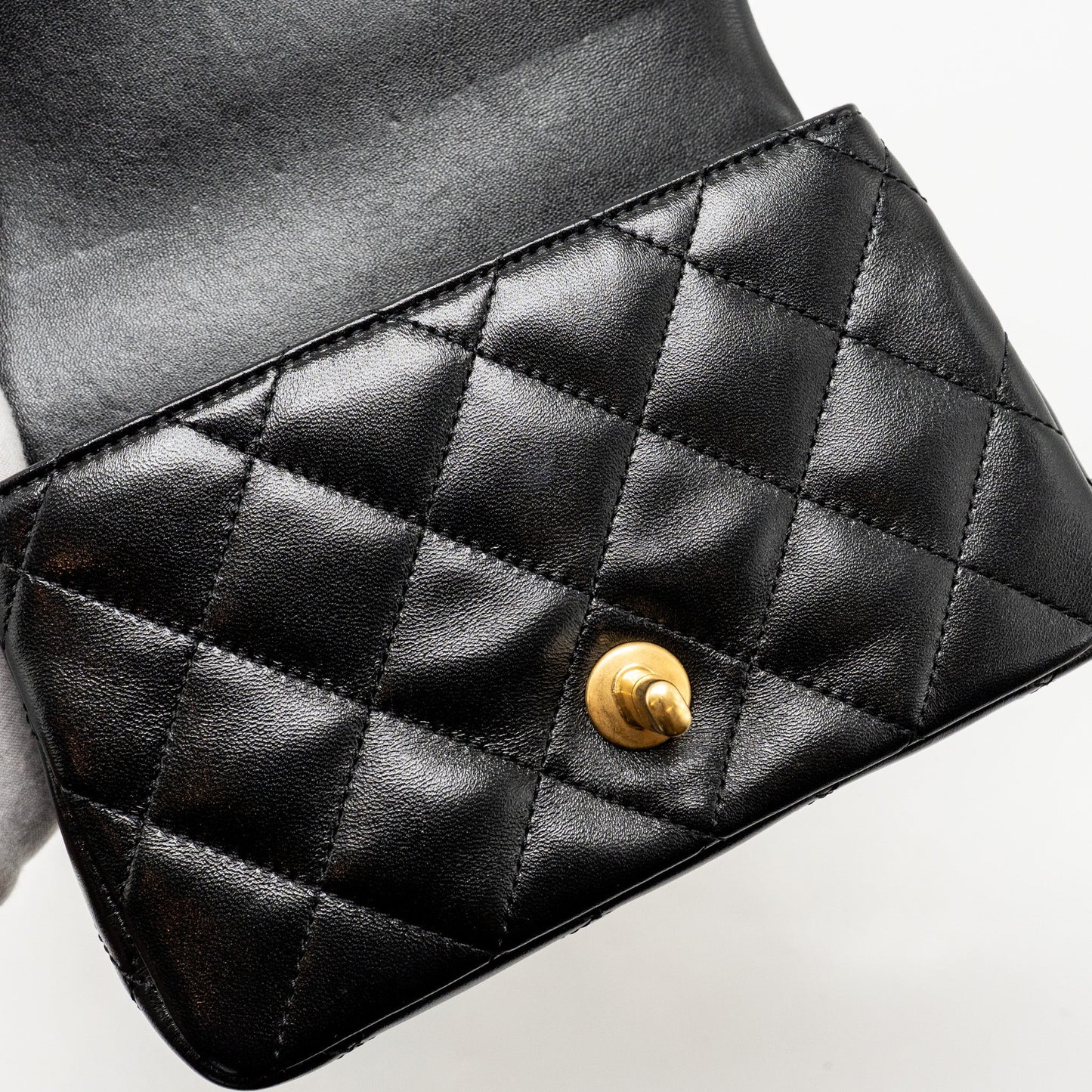 Chanel 25C Coco Love Adjustable Chain Shiny Lambskin Black  (Microchip)