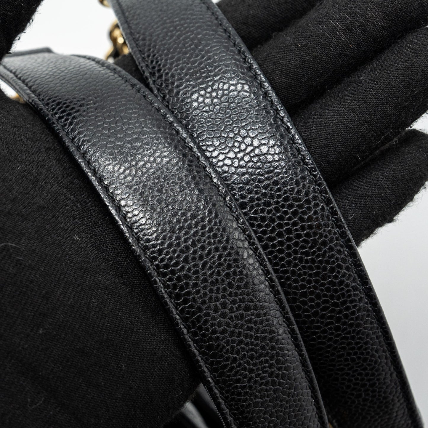 Chanel grand shopping tote caviar black
