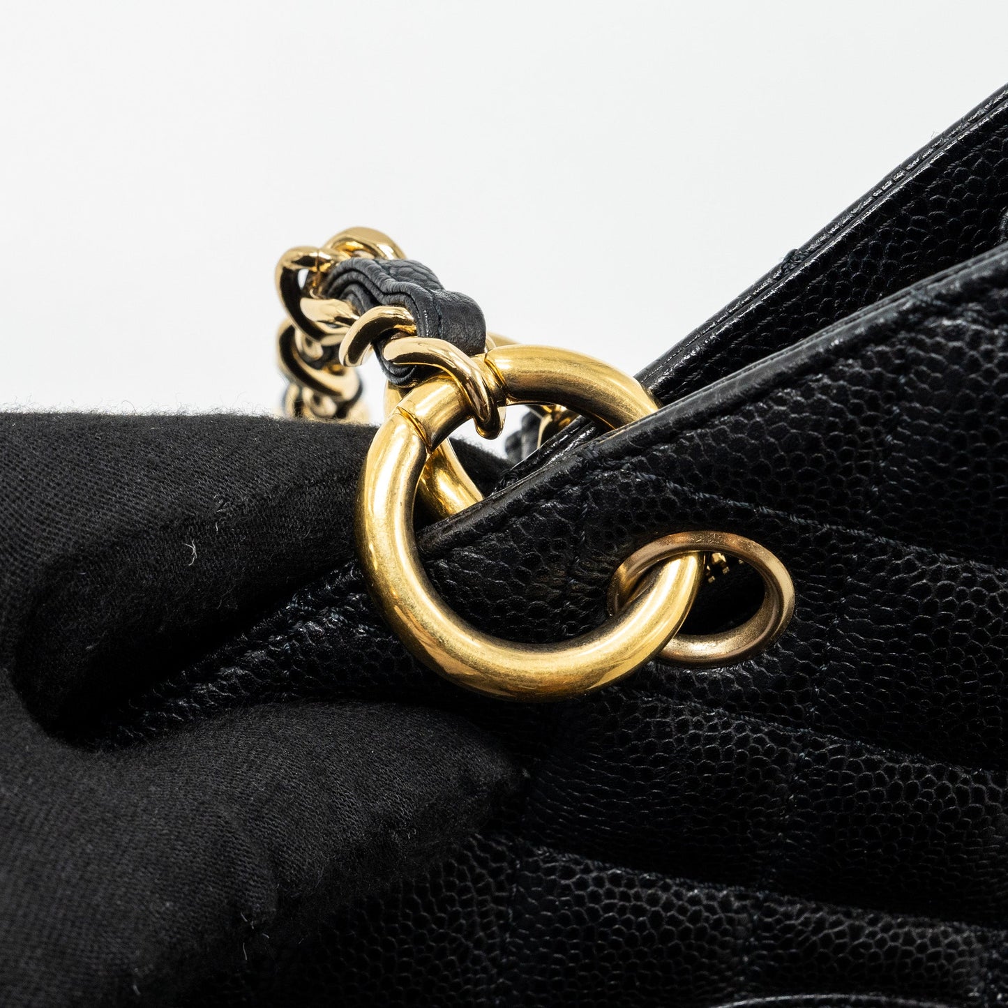 Chanel grand shopping tote caviar black