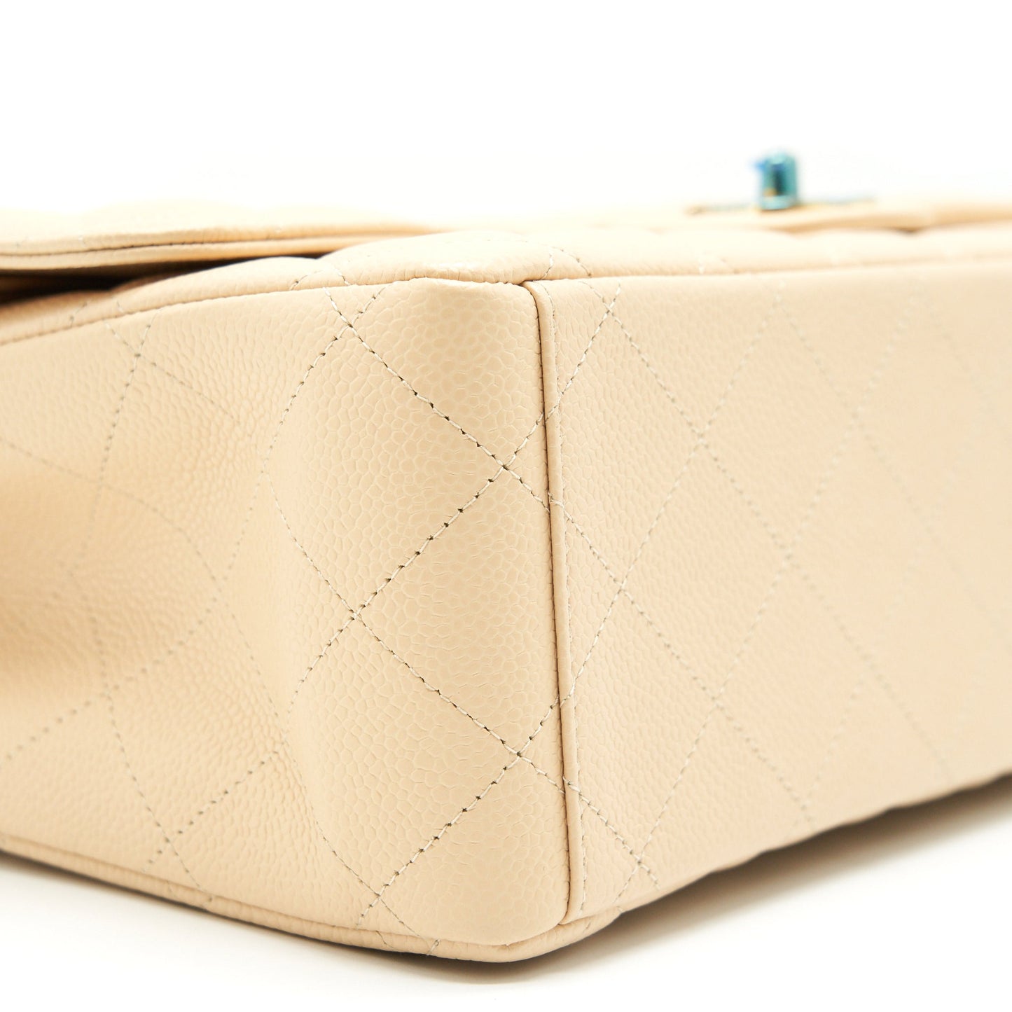 Chanel Maxi Classic Double Flap Bag Caviar beige