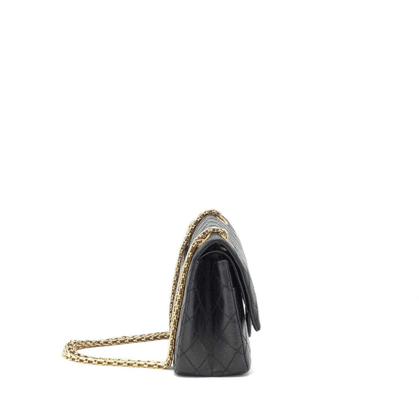 Chanel 2.55 225 Small reissue double flap bag aged Calfskin black