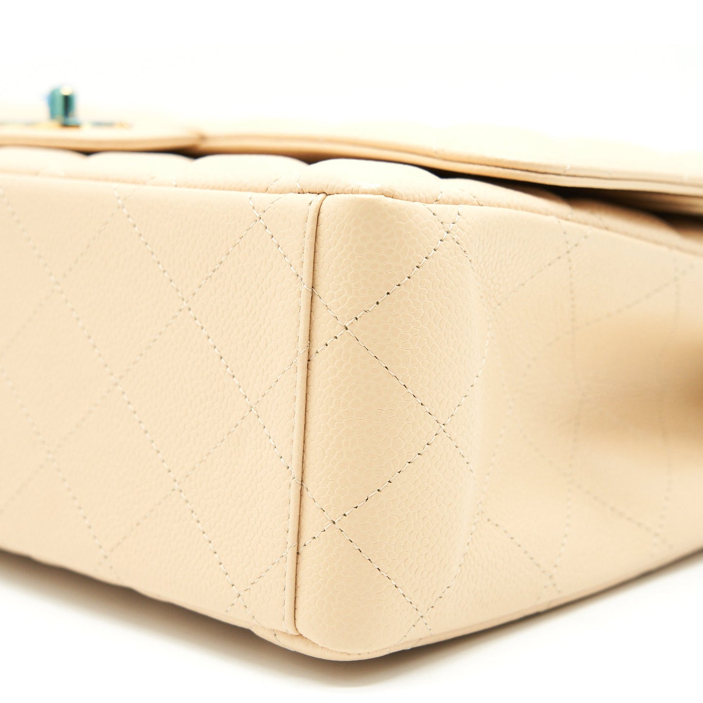 Chanel Maxi Classic Double Flap Bag Caviar beige