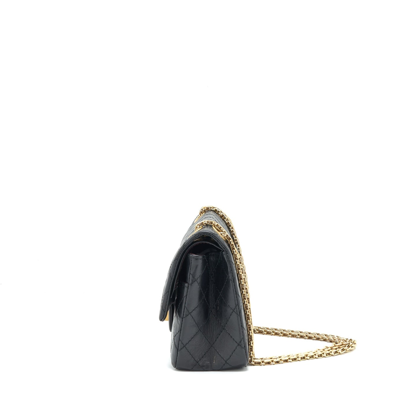 Chanel 2.55 225 Small reissue double flap bag aged Calfskin black