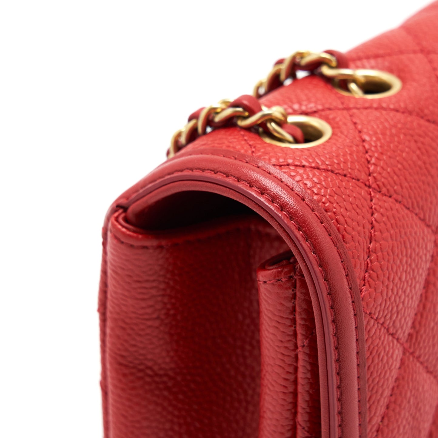 Chanel Filigree Flap Bag Caviar Red