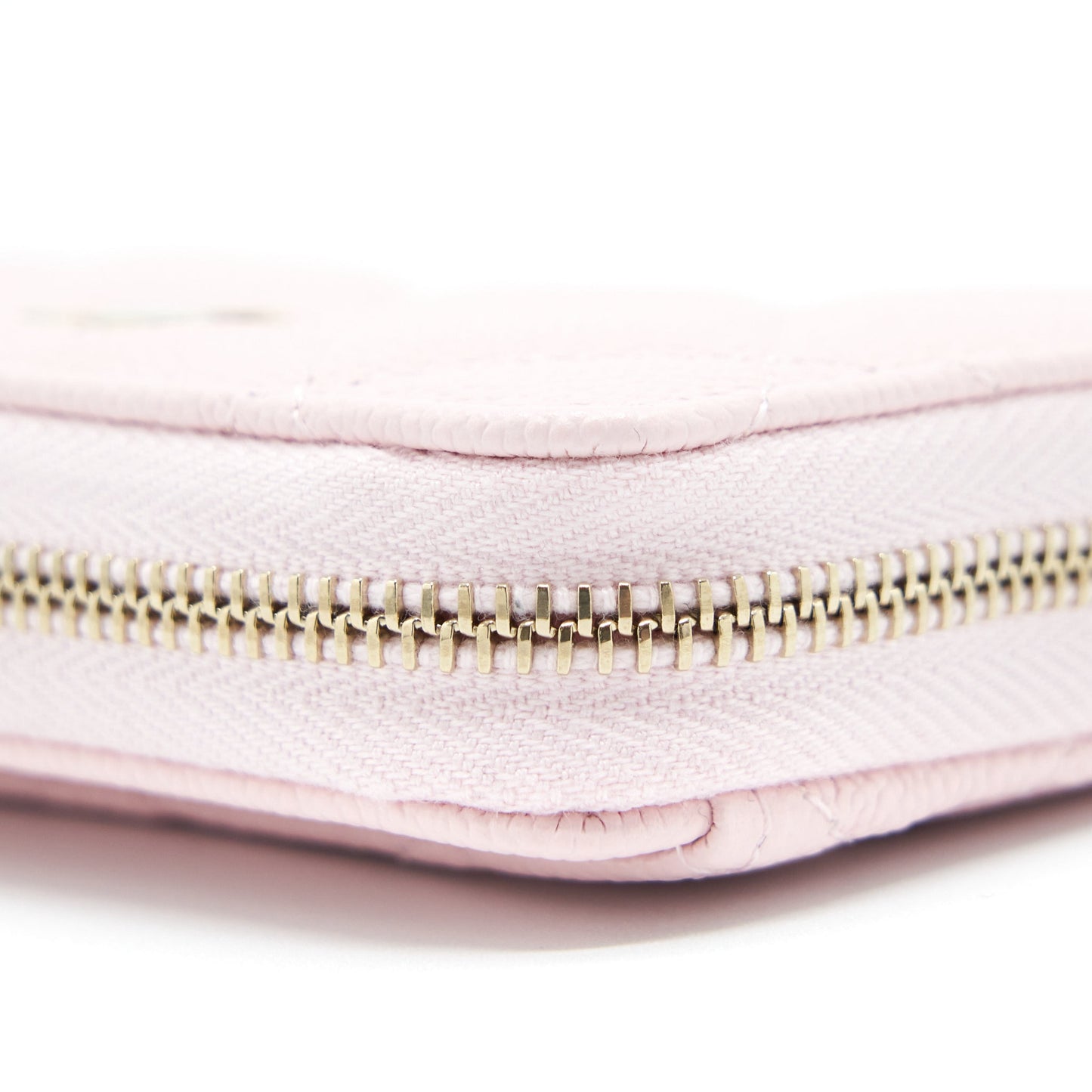 Chanel Zip Card Holder Caviar Light Pink L