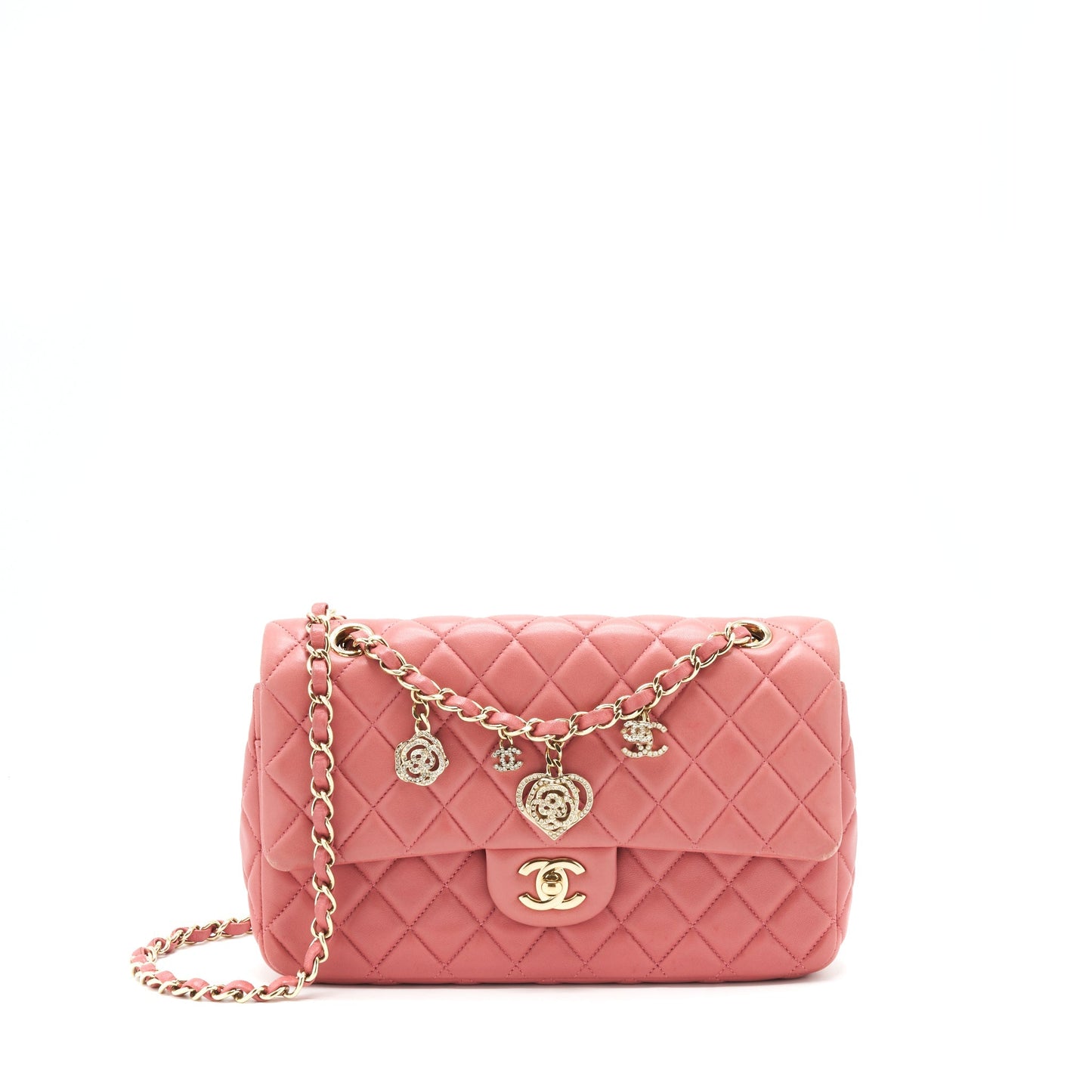 Chanel Limited charm Flap bag Lambskin pink L