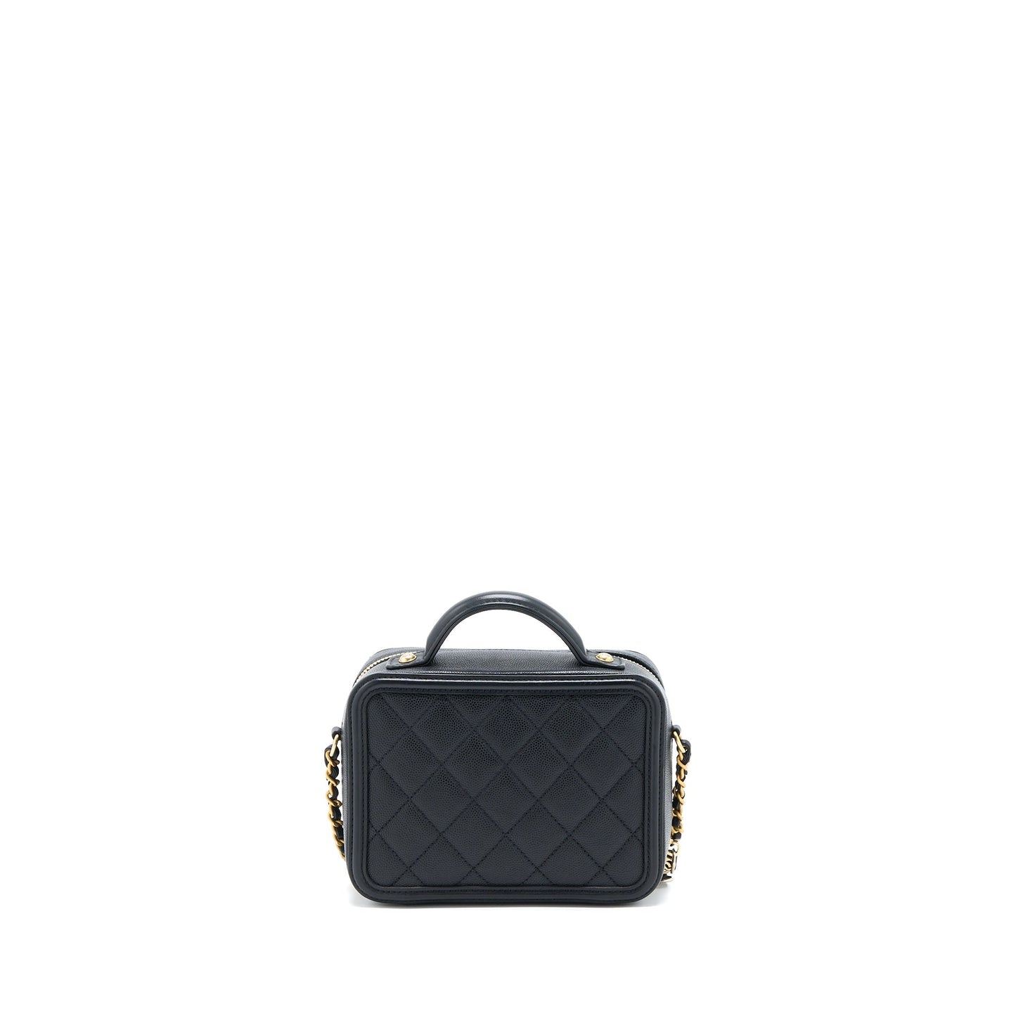 Chanel Filigree Vanity Case Caviar Black