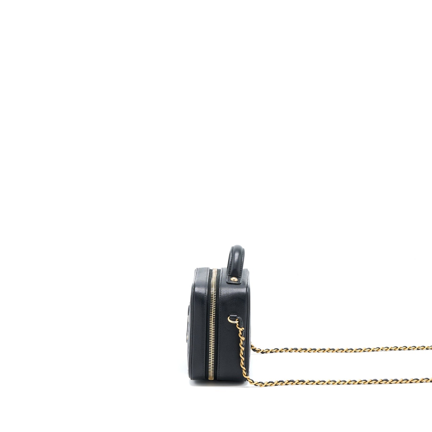 Chanel Filigree Vanity Case Caviar Black