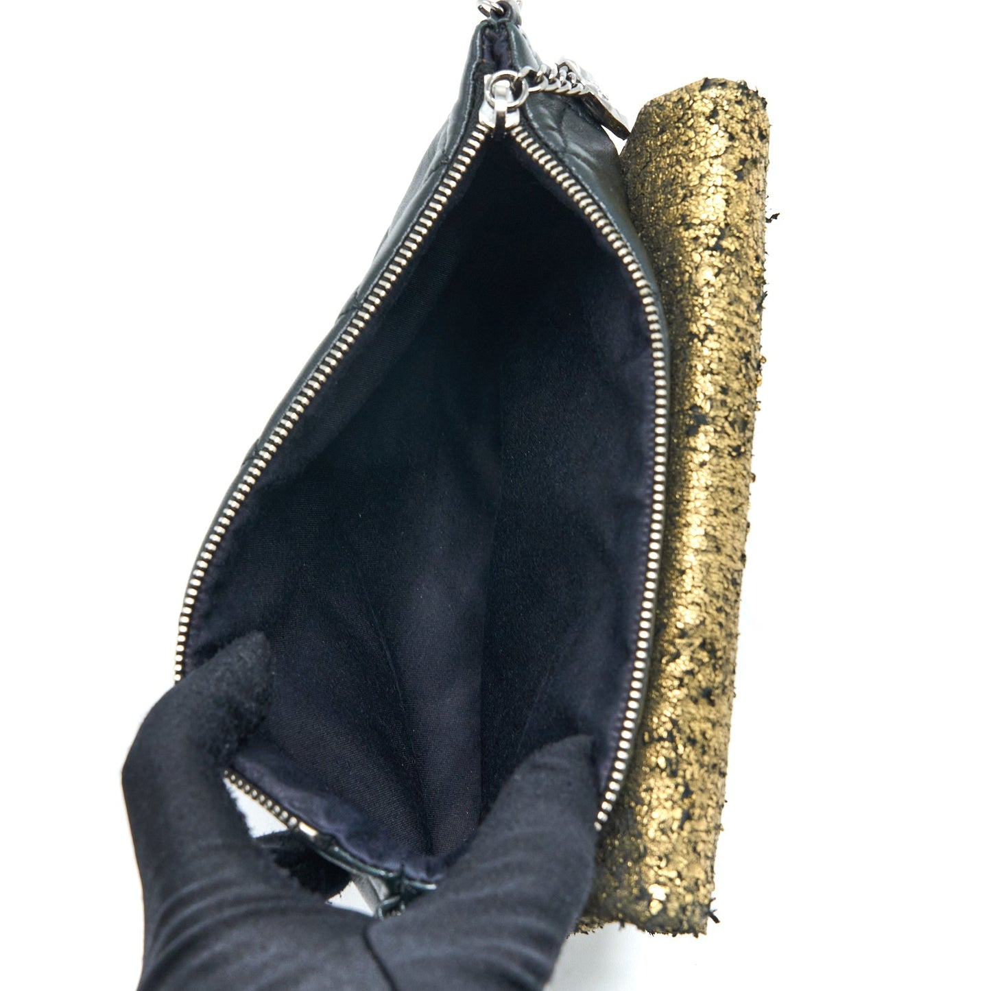 Chanel 12A Evening Bag Lambskin Black/Gold