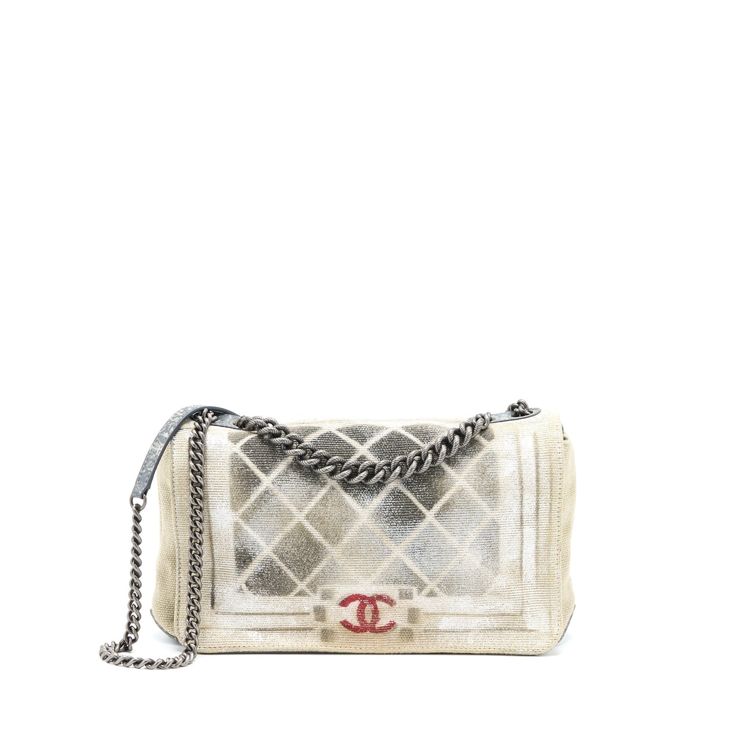 Chanel Graffiti Bag Fabric Multicolour Ruthenium