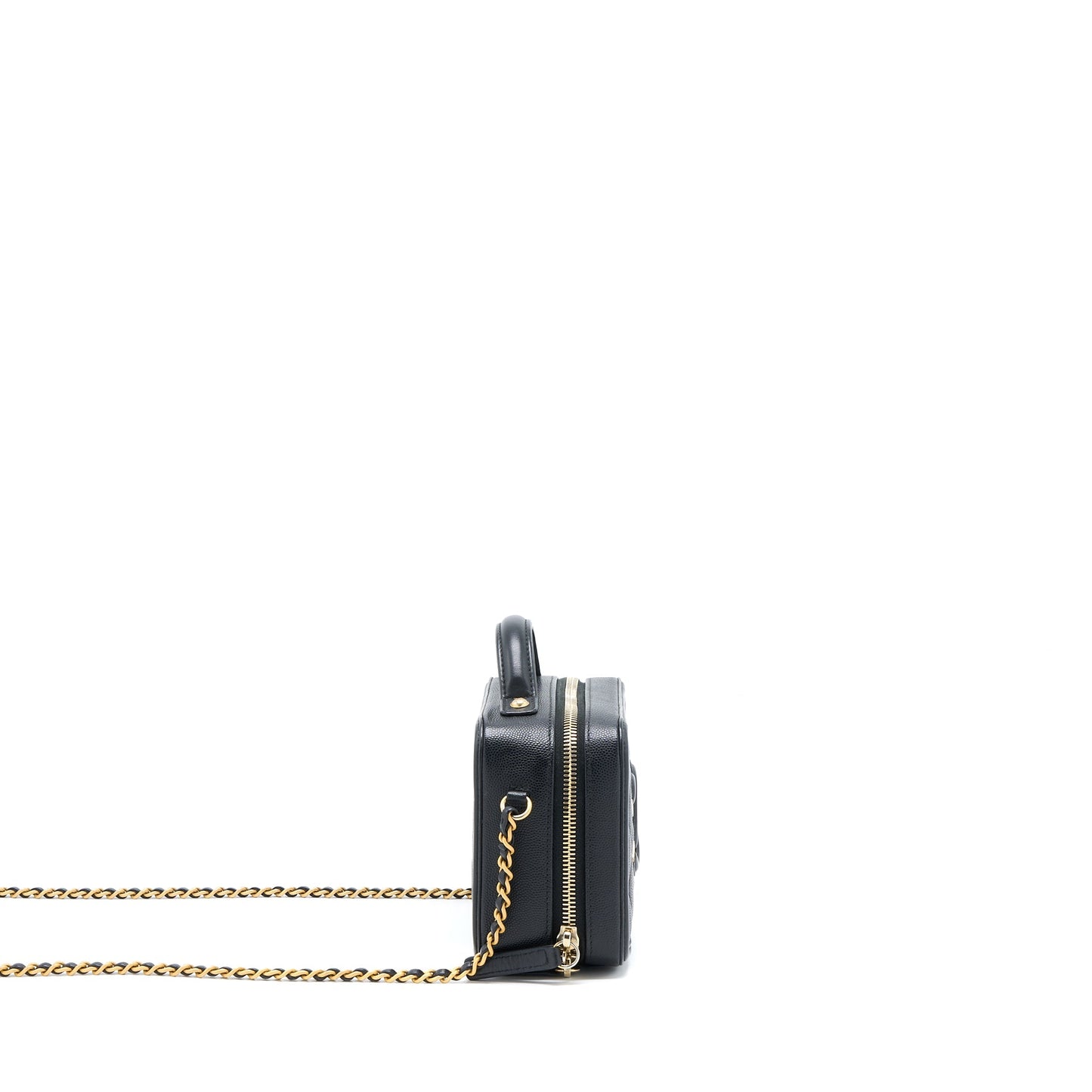 Chanel Filigree Vanity Case Caviar Black