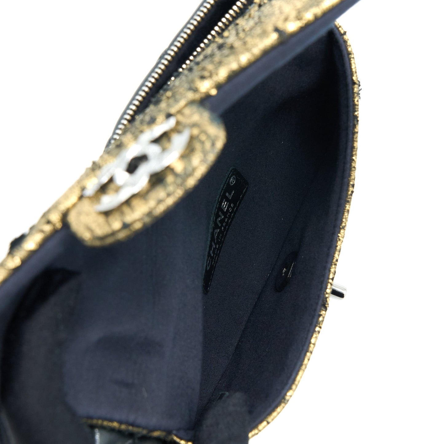 Chanel 12A Evening Bag Lambskin Black/Gold