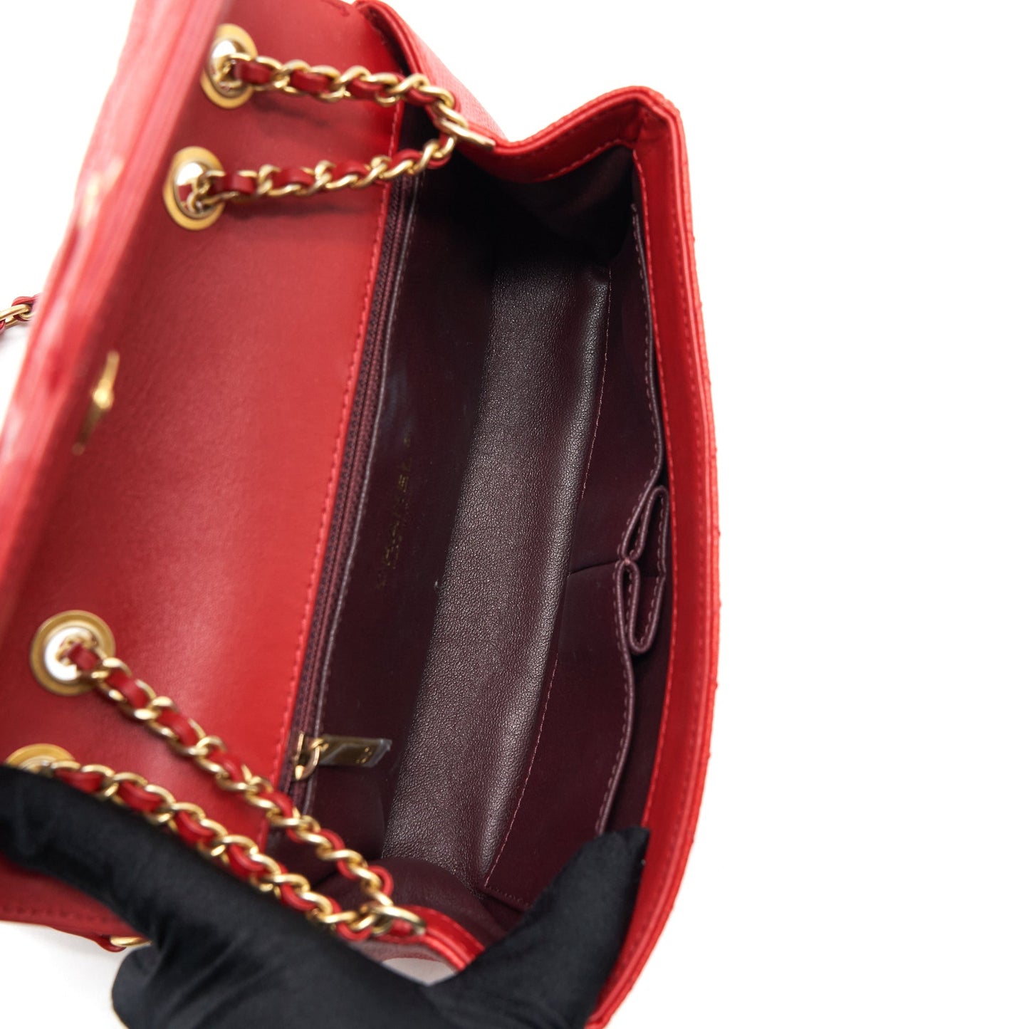 Chanel Filigree Flap Bag Caviar Red