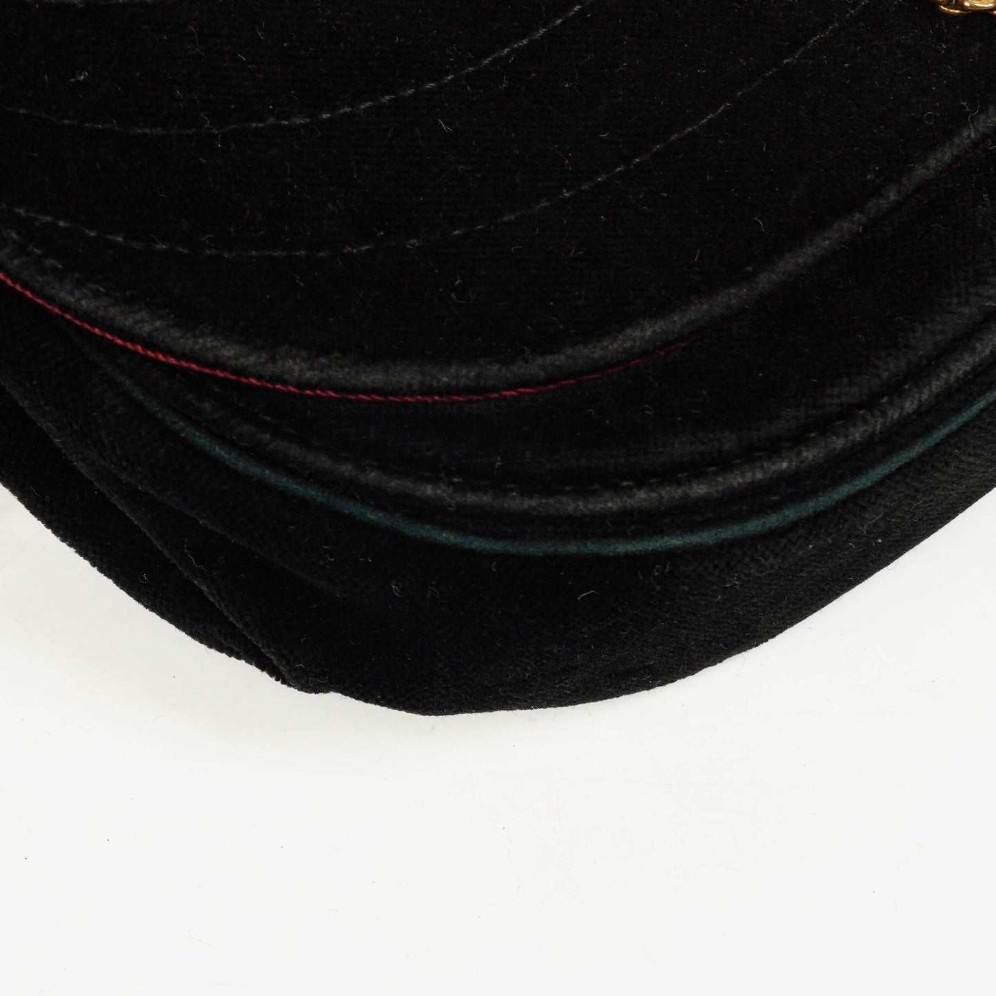Chanel Black Velvet Half Moon Shoulder Bag