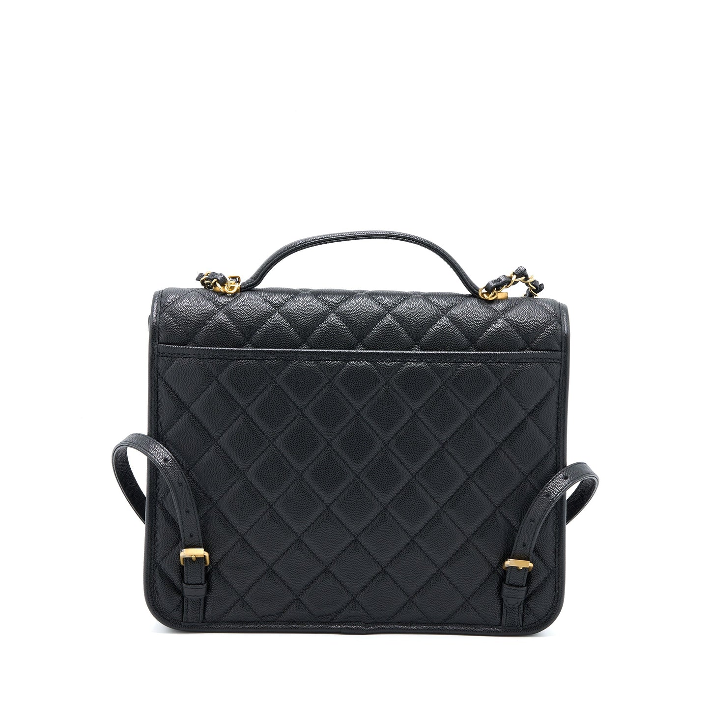 Chanel 22K Large Backpack Caviar Black Brushed  (Microchip)