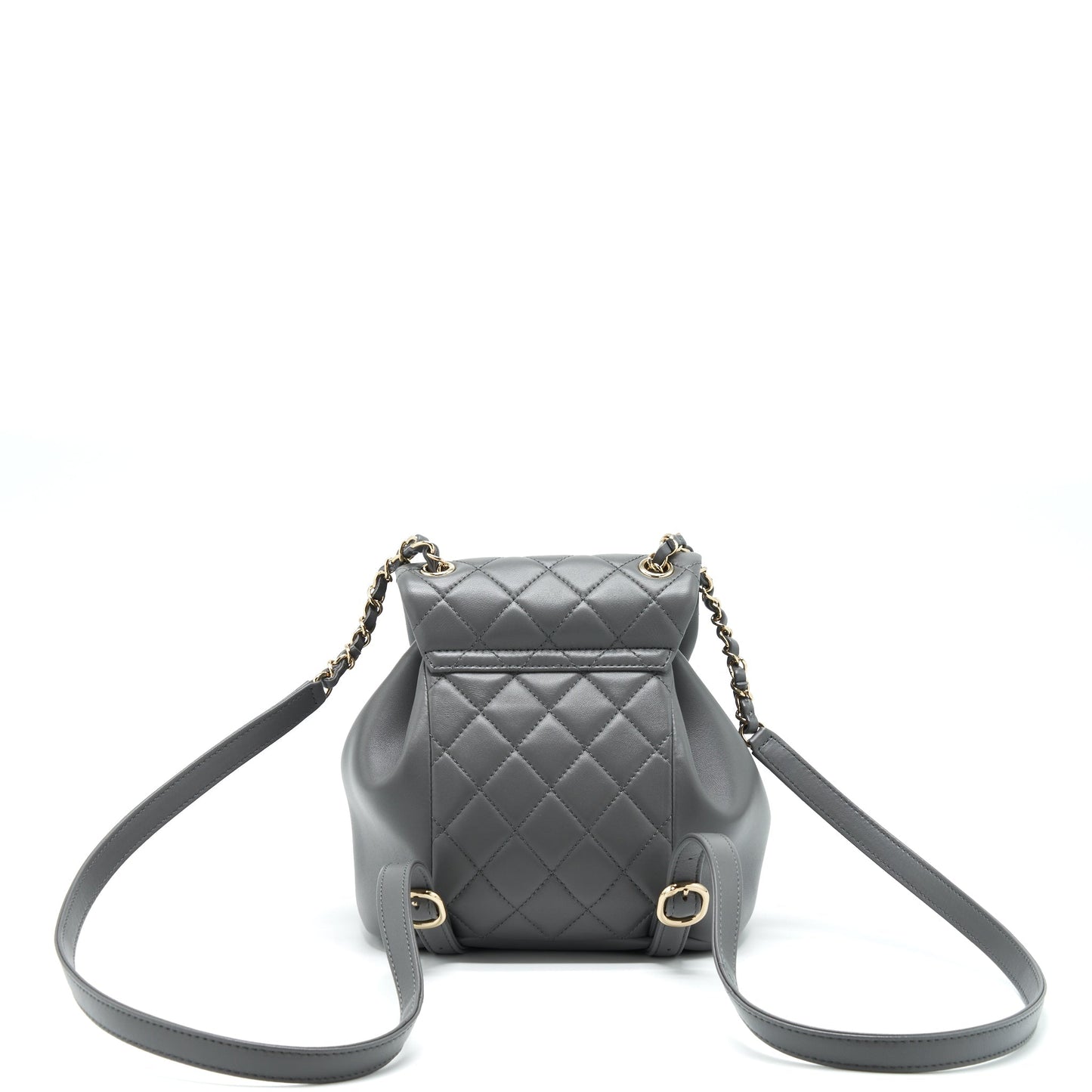 Chanel Mini Duma Backpack Lambskin Grey L (Microchip)