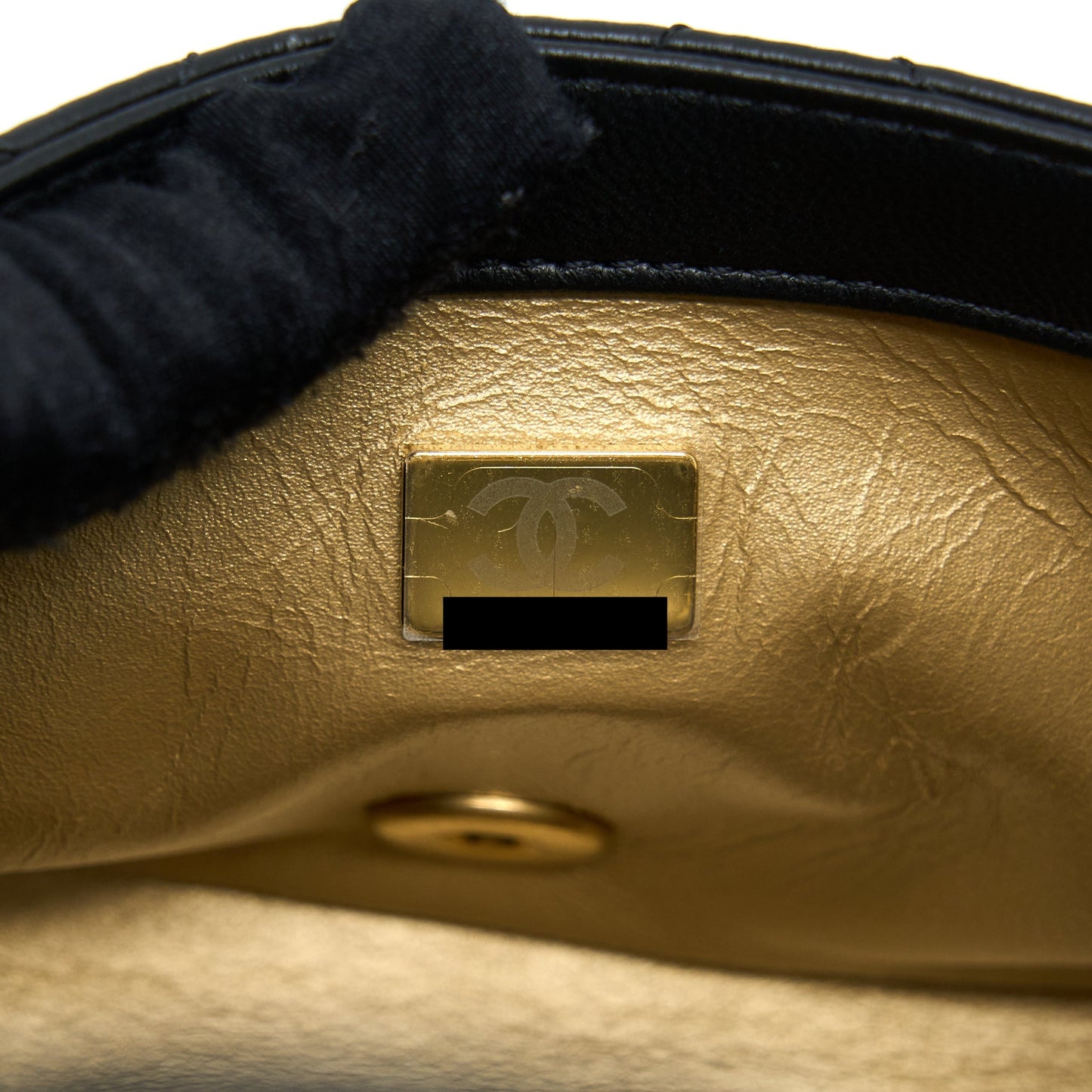 Chanel Pearl Crush Mini Square Flap Bag Lambskin Black