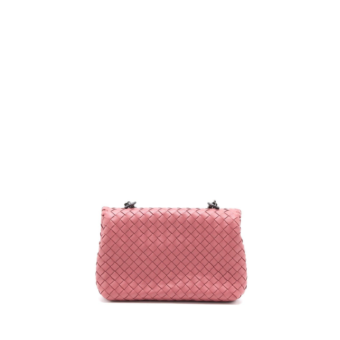 Bottega Veneta Olympia Chain Purse Nappa Dark Pink with Black Hardware