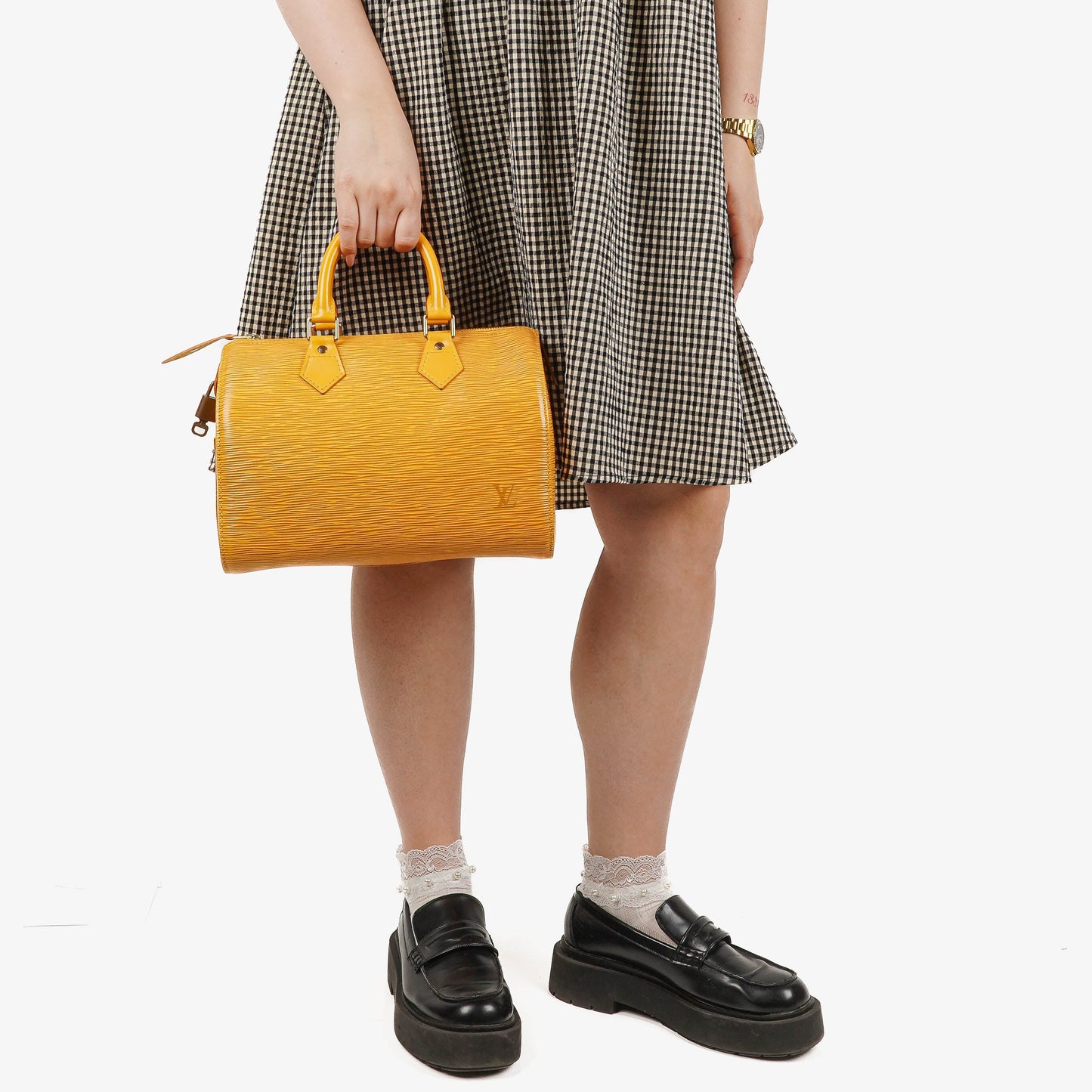 Louis Vuitton  25 Yellow EPI Leather Handbag